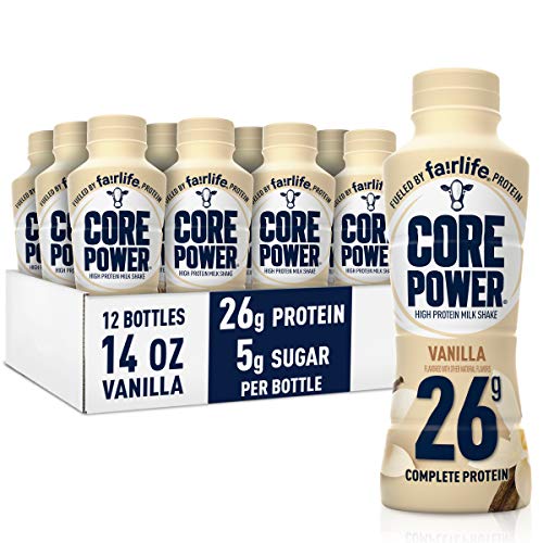 Fairlife Core Power 26g Protein Milk Shakes - Vanilla Flavor, Ready to Drink for Post-Workout Recovery & Muscle Growth, 14 Fl Oz (Pack of 12) | Ideal for Gym, Fitness Enthusiasts & Active Lifestyles