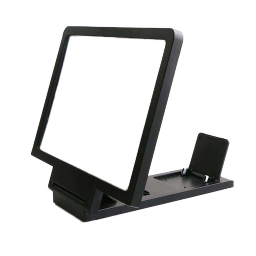 WDBBY 3D Screen Amplifier - Foldable HD Phone Magnifier Stand with Eye Protection | Portable Video Screen Enlarger for Movies & Reading | Perfect for Bed, Sofa & Travel (Black)