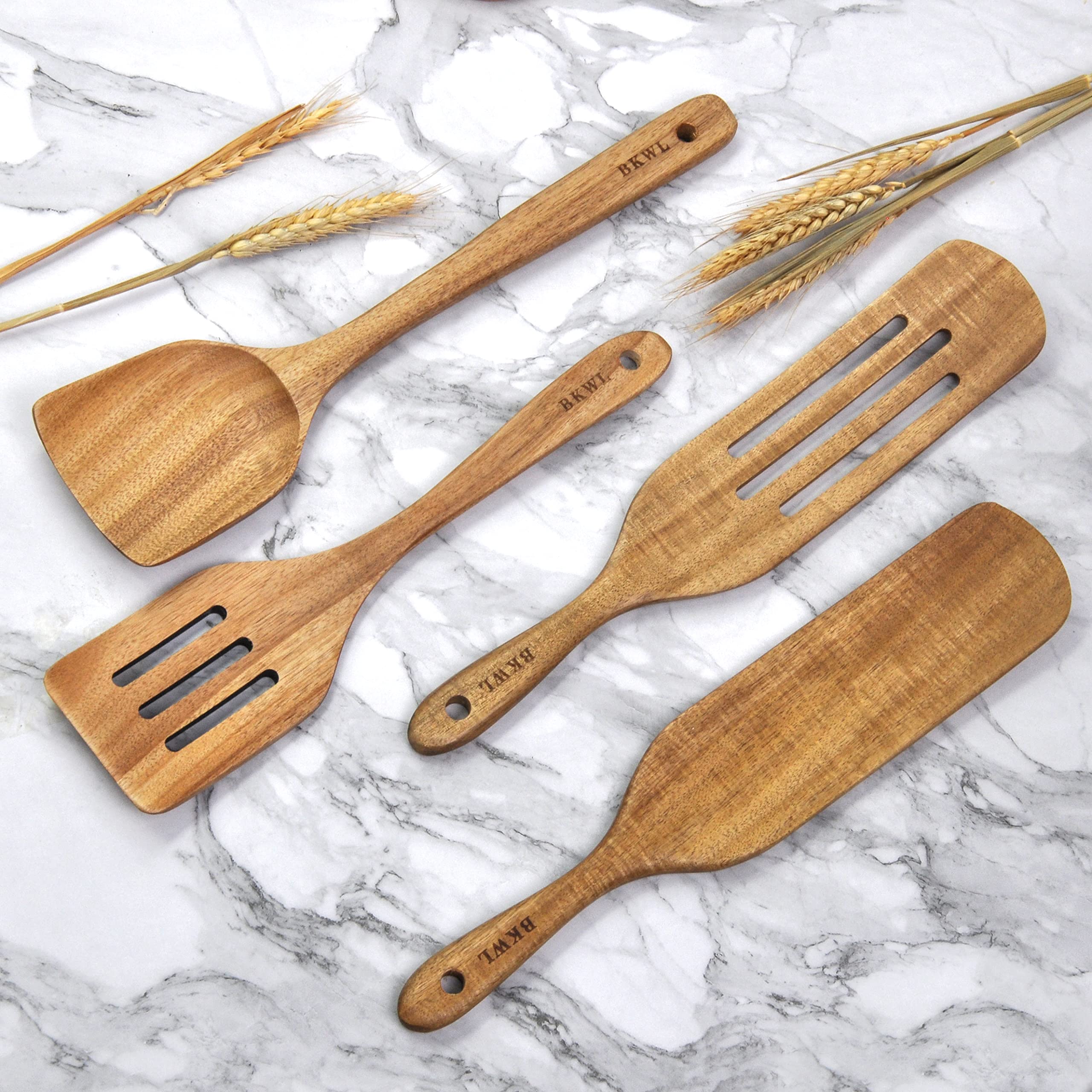 Premium 12-Piece Wooden Cooking Utensil Set - Natural Wood Spoons, Spatulas & Kitchen Tools for Baking, Stirring & Serving - Eco-Friendly Non-Scratch Cookware for Home Chefs & Healthy Cooking