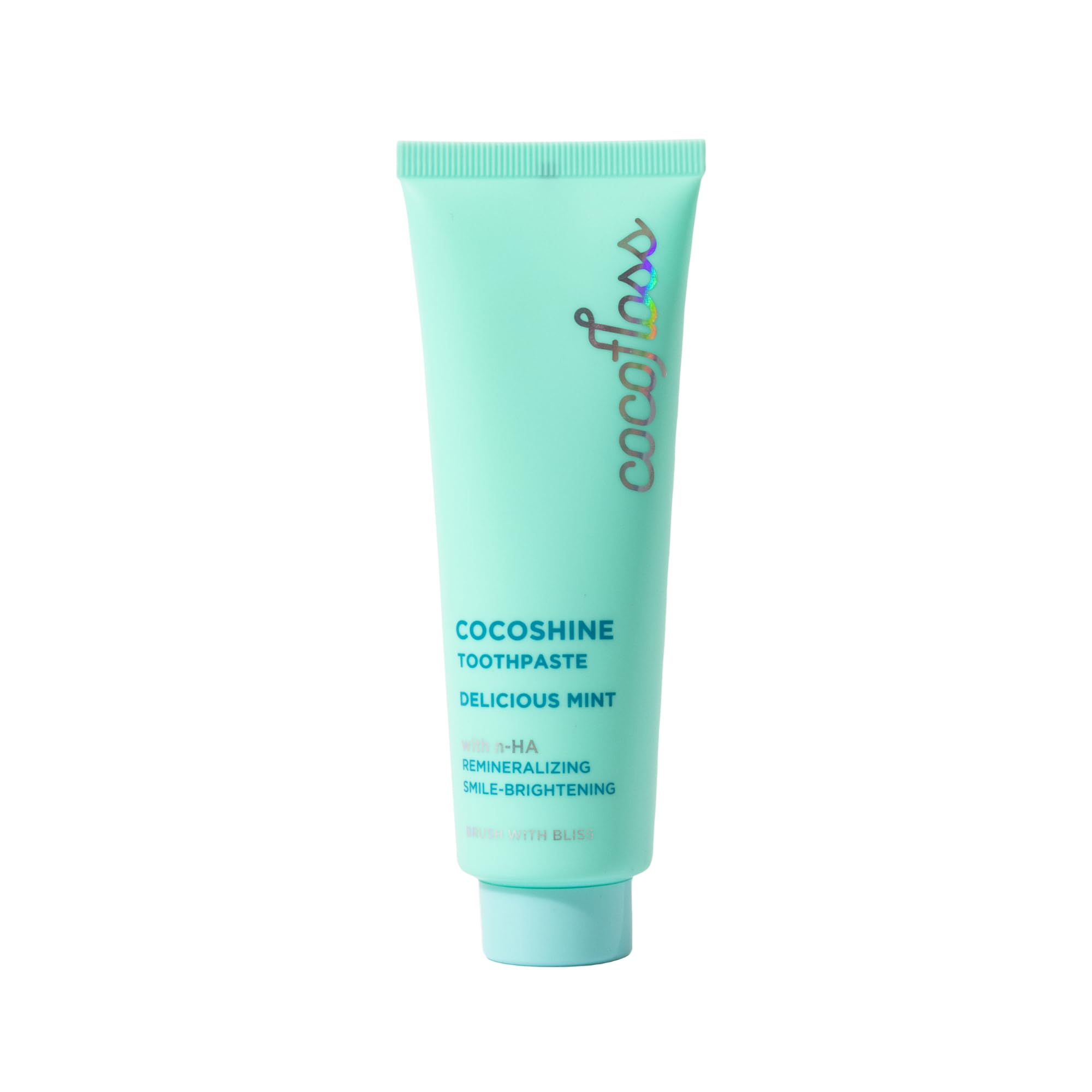 Cocofloss Cocoshine Whitening Toothpaste - Fluoride-Free with n-HA for Sensitive Teeth, Remineralizes & Repairs Enamel, Kid-Friendly Natural Mint Flavor, 3.4 oz - Perfect for Daily Oral Care & Family Use