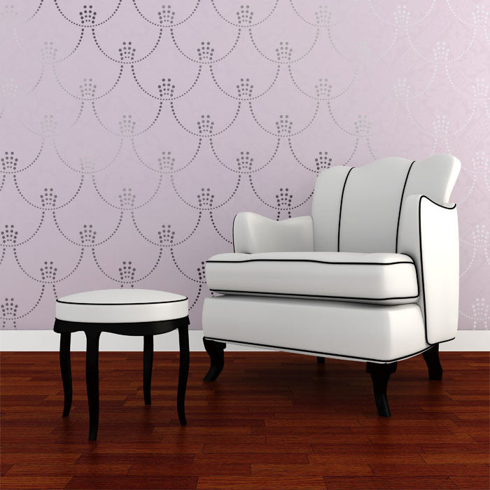 Deco Pearls Damask Wall Stencil - Reusable DIY Painting Template for Home Decor, Accent Walls, and Furniture Makeover | Perfect for Bedrooms, Living Rooms, and Craft Projects