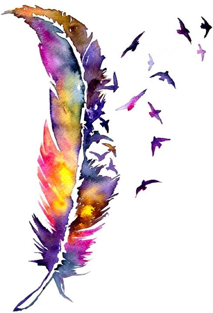 Voorkoms® Waterproof Temporary Feather Tattoos for Kids - Fun Body Art for Boys & Girls - Perfect for Parties, Halloween & Costume Events