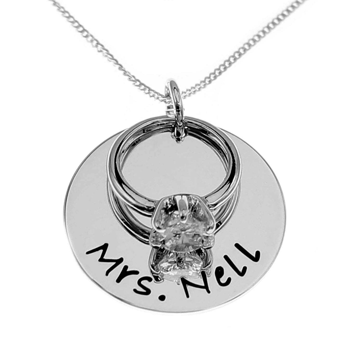 Personalized Engagement Ring Keepsake Necklace for Women - Custom Name & Date Jewelry Gift for Bride, Wedding, Anniversary - Perfect for Bridal Shower, Valentine's Day & Romantic Occasions