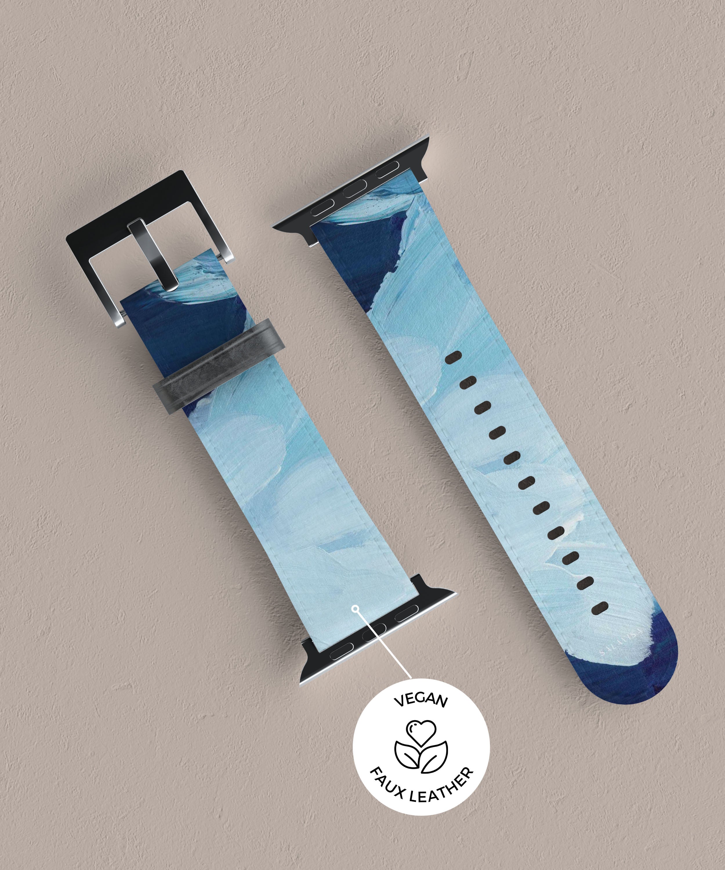 Premium Ocean Blue Paint Apple Watch Band - Soft Silicone Replacement Strap for Apple Watch Series 1-9 & SE - Perfect for Swimming, Workouts & Everyday Wear
