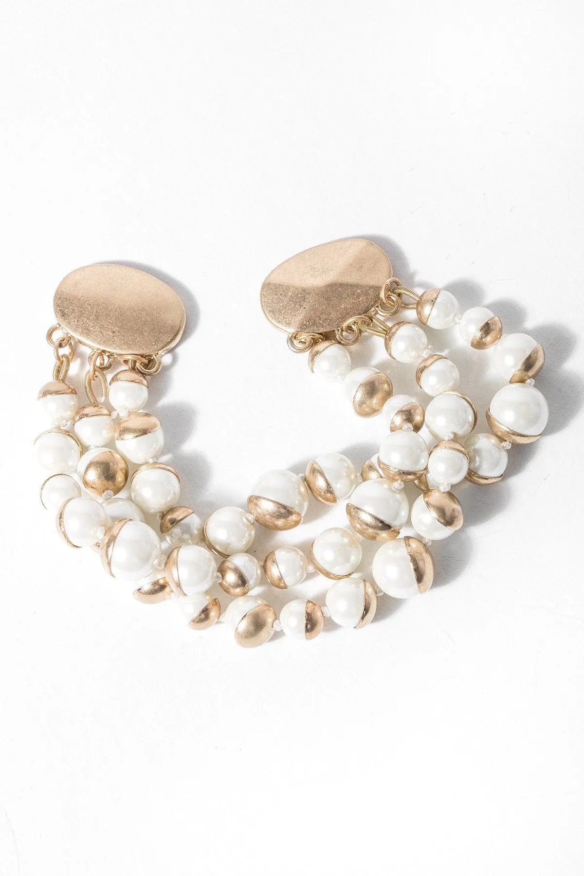 Half Moon Pearl Statement Bracelet - Elegant Women's Jewelry for Special Occasions & Evening Events