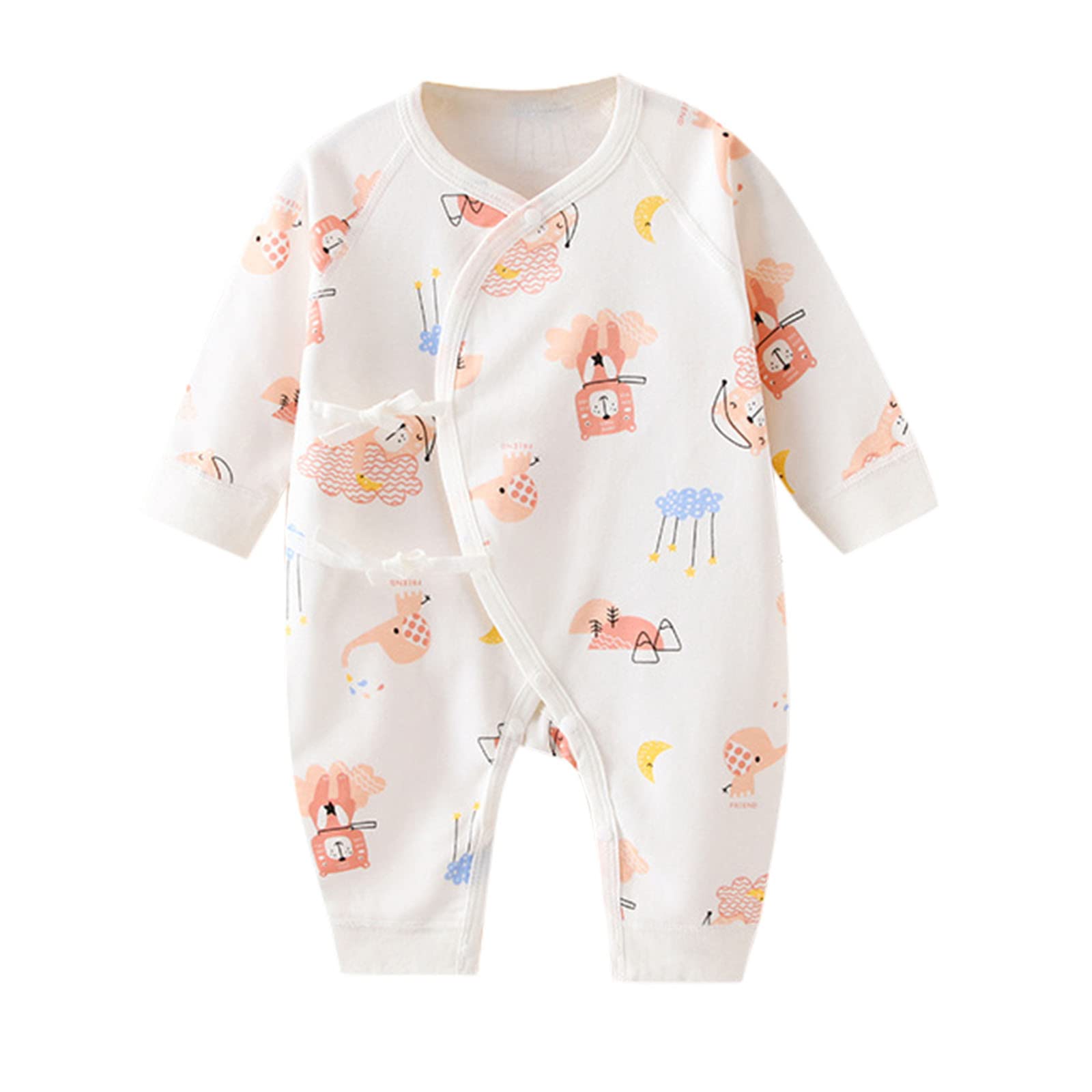 Cute Cartoon Animal Cotton Romper for Baby Boys & Girls - Long Sleeve Jumpsuit for Newborns & Infants - Playtime & Photo Shoots