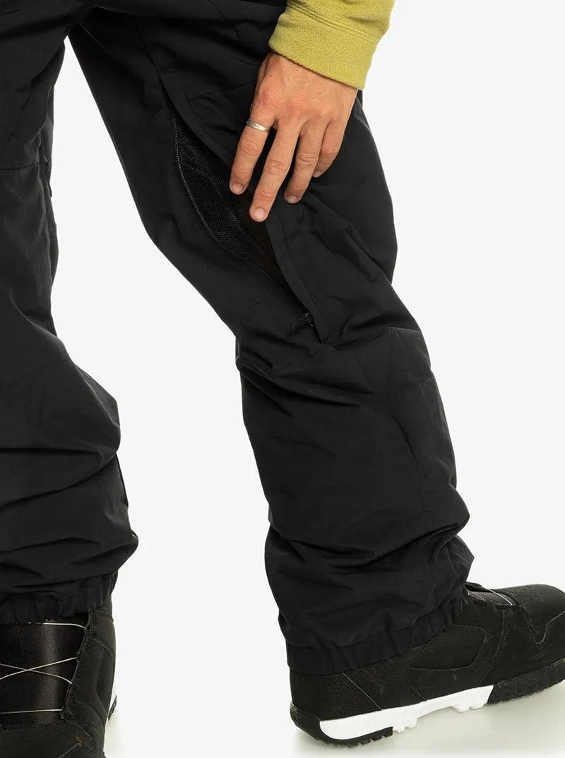 Quiksilver Men's Entero Snowboard Jacket - Waterproof, Insulated Winter Coat for Skiing & Snowboarding | High-Performance Black Snow Jacket for Cold Weather Adventures