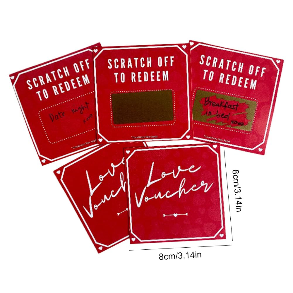 5Pcs Romantic Birthday Scratch Off Cards - Motivational Love Coupons for Boyfriend & Girlfriend - Perfect for Anniversaries, Valentine's Day & Special Occasions