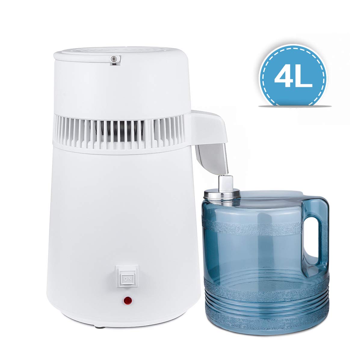 4L Pure Water Distiller Machine - 750W Home Water Purifier with 304 Stainless Steel | Countertop Distilled Water System for Drinking, Cooking, Baby Formula & Emergency Preparedness