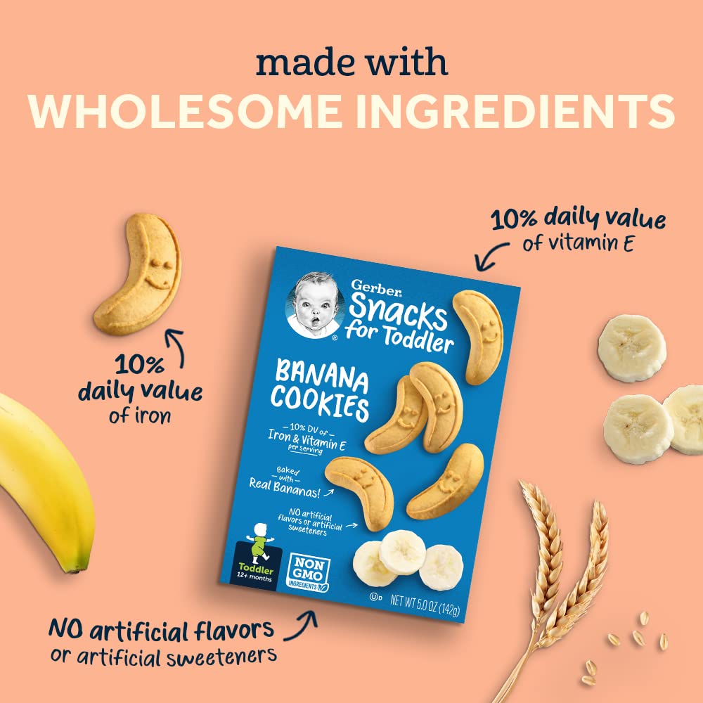Organic Gerber Baby Arrowroot Biscuits - 5.5oz Pouch (Pack of 4) | Healthy Teething Snacks for Infants | Perfect for On-the-Go, Daycare & Travel
