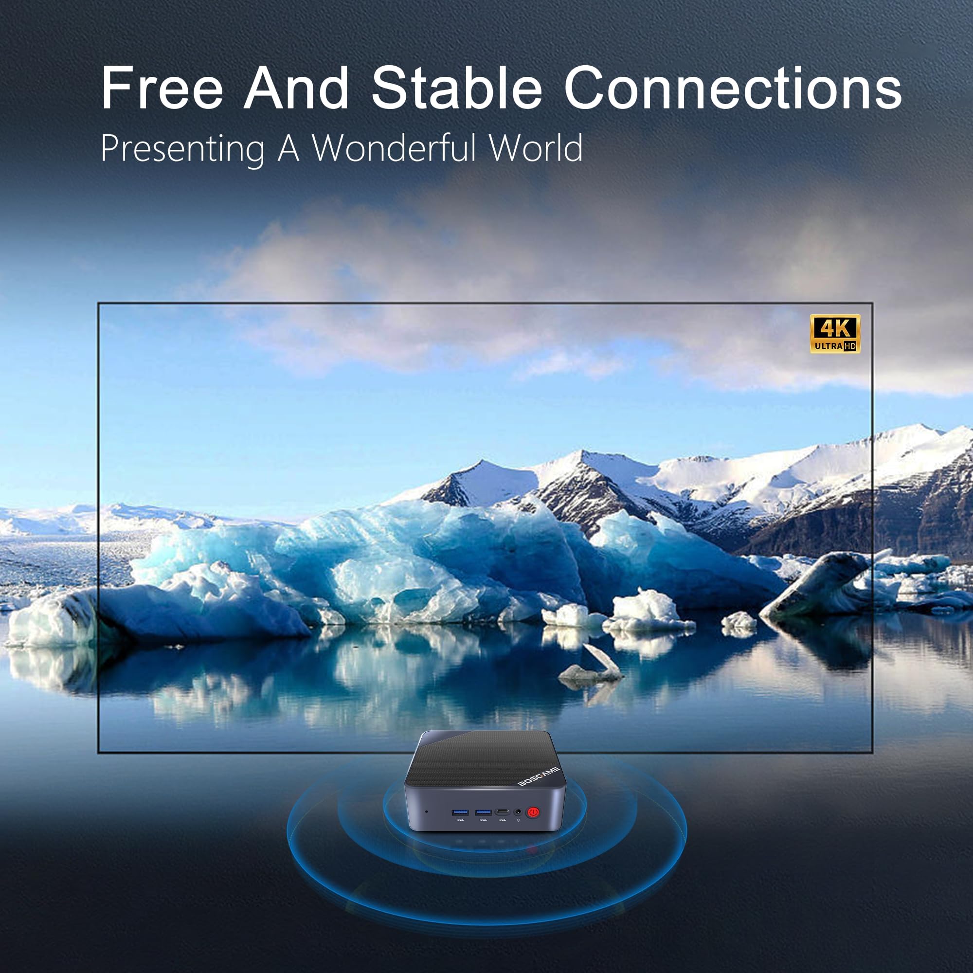 BOSGAME B95 Mini PC Windows 11 Pro - Intel 12th Gen N95 Processor (Up to 3.4GHz), 8GB RAM, 256GB M.2 SSD - Compact Mini Desktop Computer with 4K UHD, Dual HDMI & Type-C, WiFi 5, Bluetooth 5.0 - Perfect for Home Office, Gaming, and Media Streaming