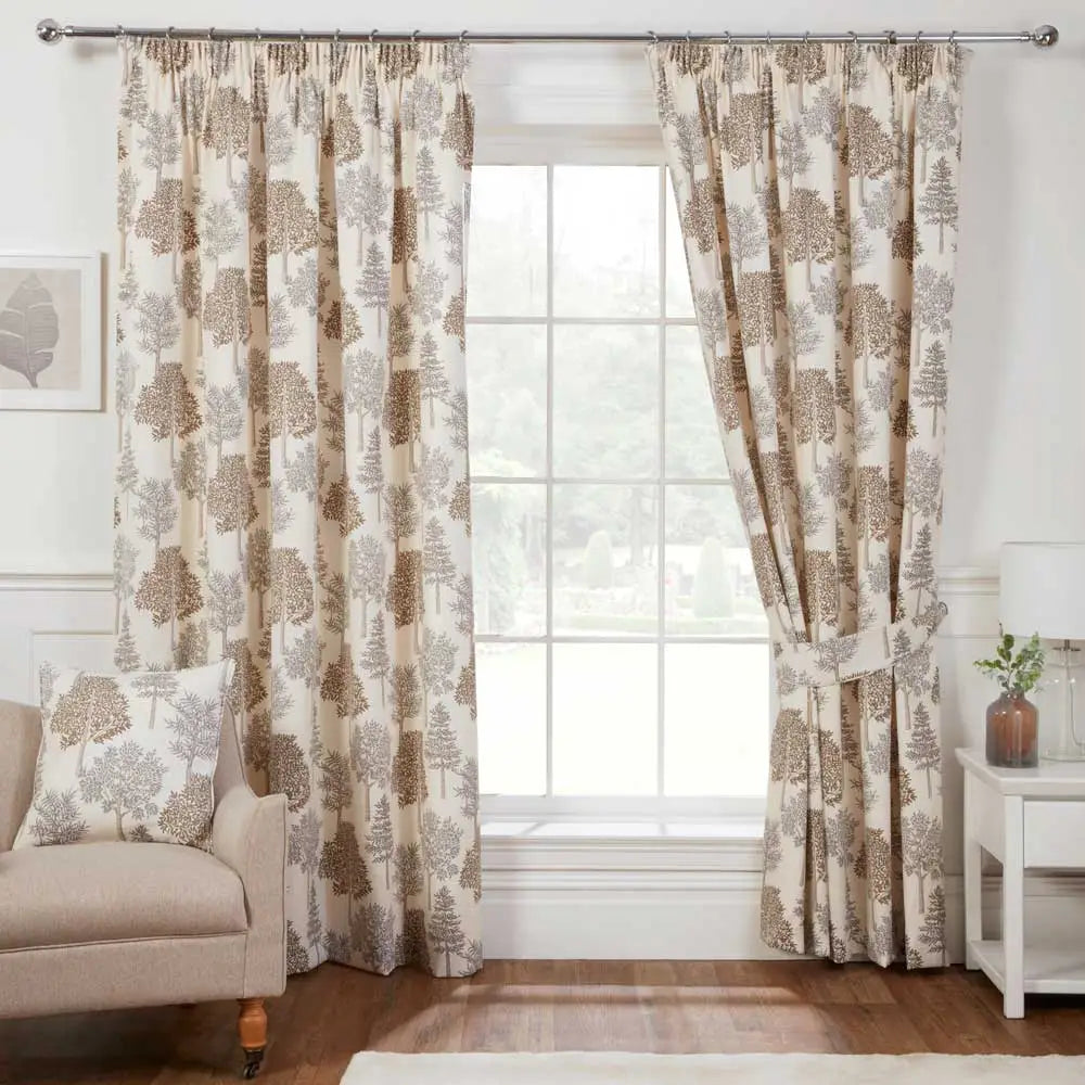 Sundour Coppice Pencil Pleat Curtains - Natural Linen Textured Window Drapes for Living Room & Bedroom | Thermal Insulated Blackout Curtain Panels