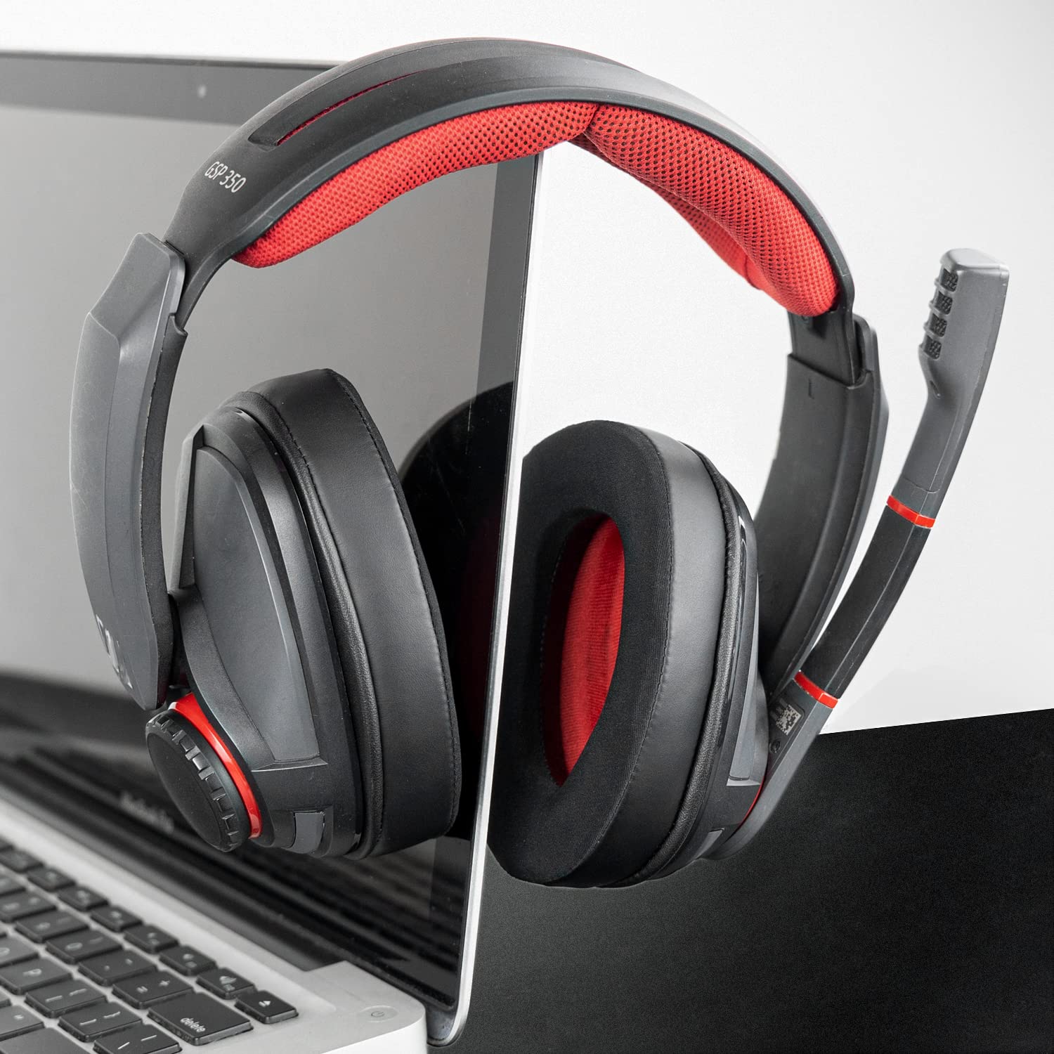 SOULWIT Replacement Ear Pads for Sennheiser GSP 370/350/303/302/301/300 Headphones - Noise Isolating Memory Foam Cushions (Black) - Perfect for Gaming, Music & Office Use