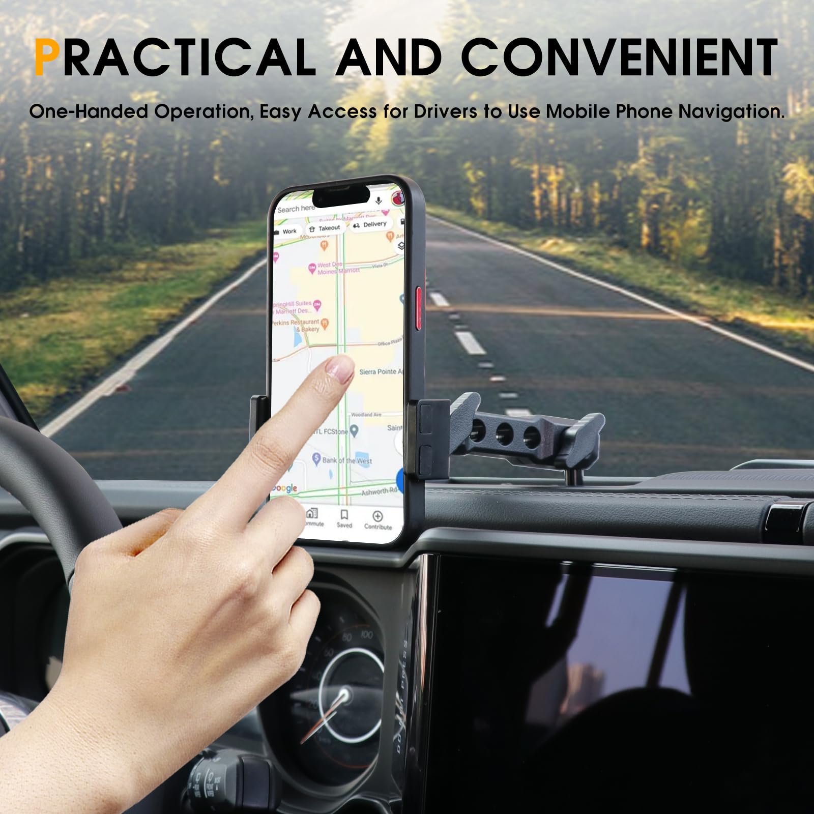 BESTAOO Universal Car Phone Holder Mount - 360° Adjustable Dashboard & Air Vent Clip Compatible with Jeep Wrangler JL 2024 2025 Models (2/4 Door) - Perfect for GPS Navigation, Hands-Free Calling & Road Trips