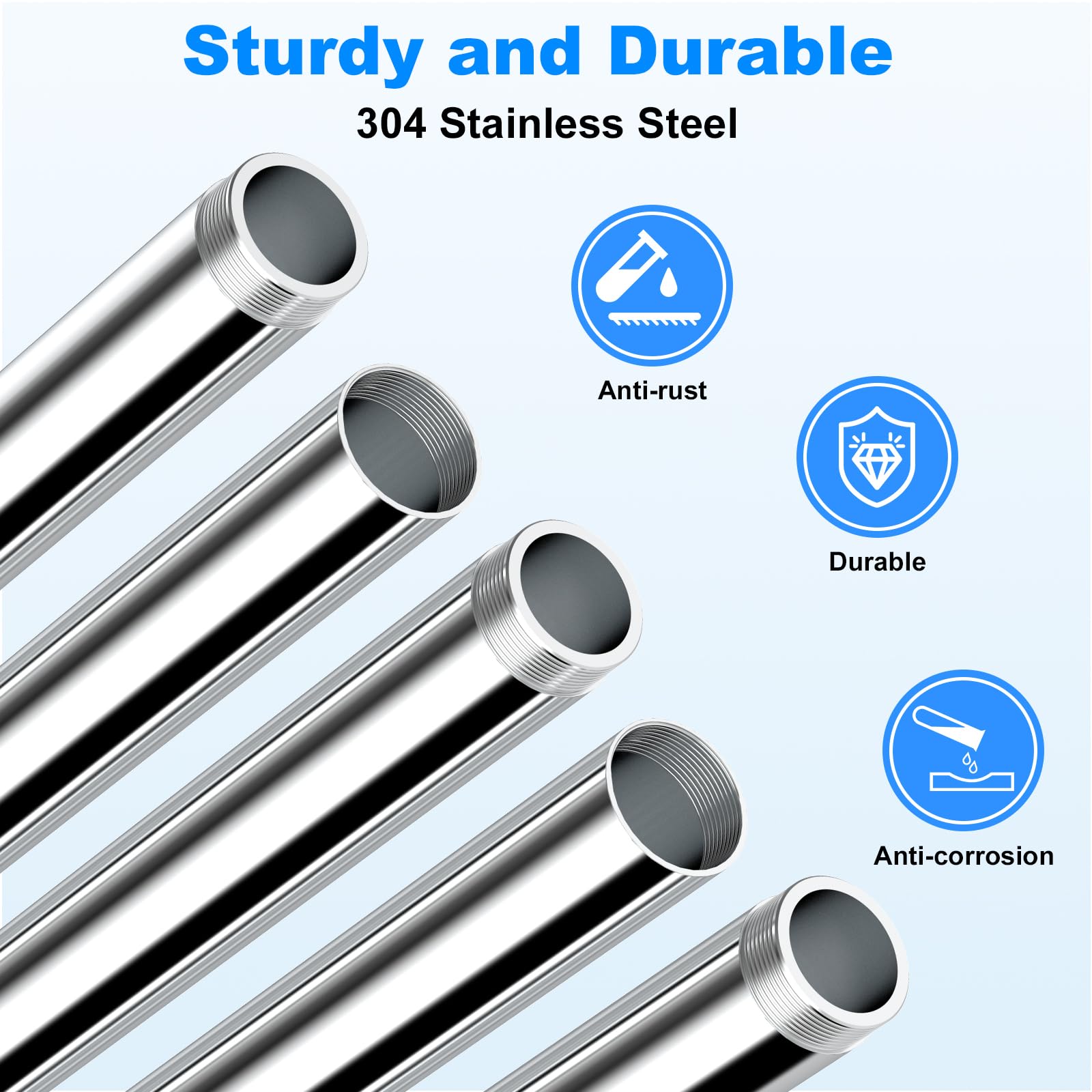 Starlink Gen 3 Pole Mount Kit - Stainless Steel Ground Mounting System with 5 Poles | No Dig Anchor & Aluminum Alloy Pipe Adapter | Perfect for Yard, Lawn & Outdoor Satellite Internet Installation