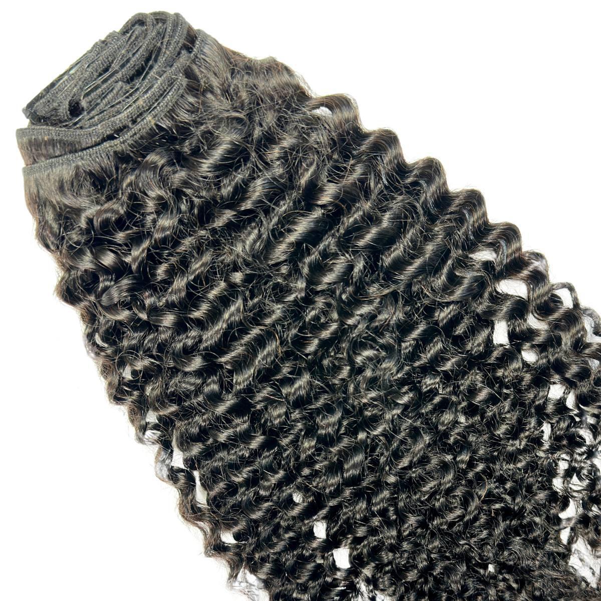 Kinky Curly Clip In 100% Human Hair Extensions - Natural Looking Voluminous Curly Hair Extensions for Women | Perfect for Parties, Weddings & Daily Styling