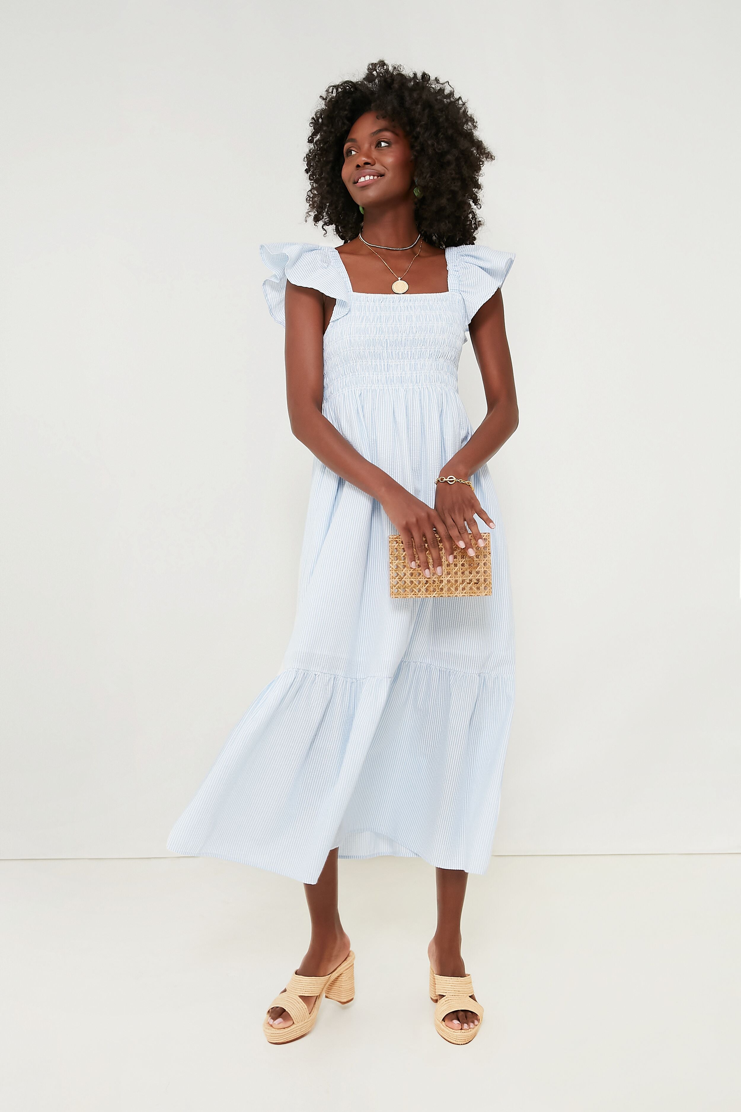 Blue Stripe Tuscany Dress - Flowy Summer Maxi Dress for Women | Beach Vacation, Date Night & Casual Outfit
