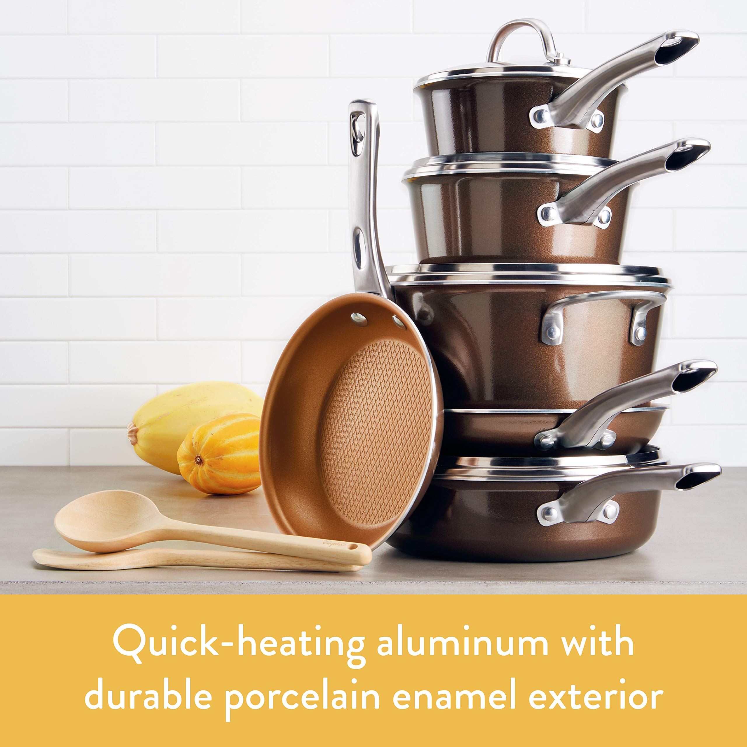 **Ayesha Curry Nonstick Wok Pan - 14 Inch Stir Fry Pan, Brown Sugar, Durable & Easy to Clean - Perfect for Asian Cooking, Stir-Frying, and Healthy Meals**