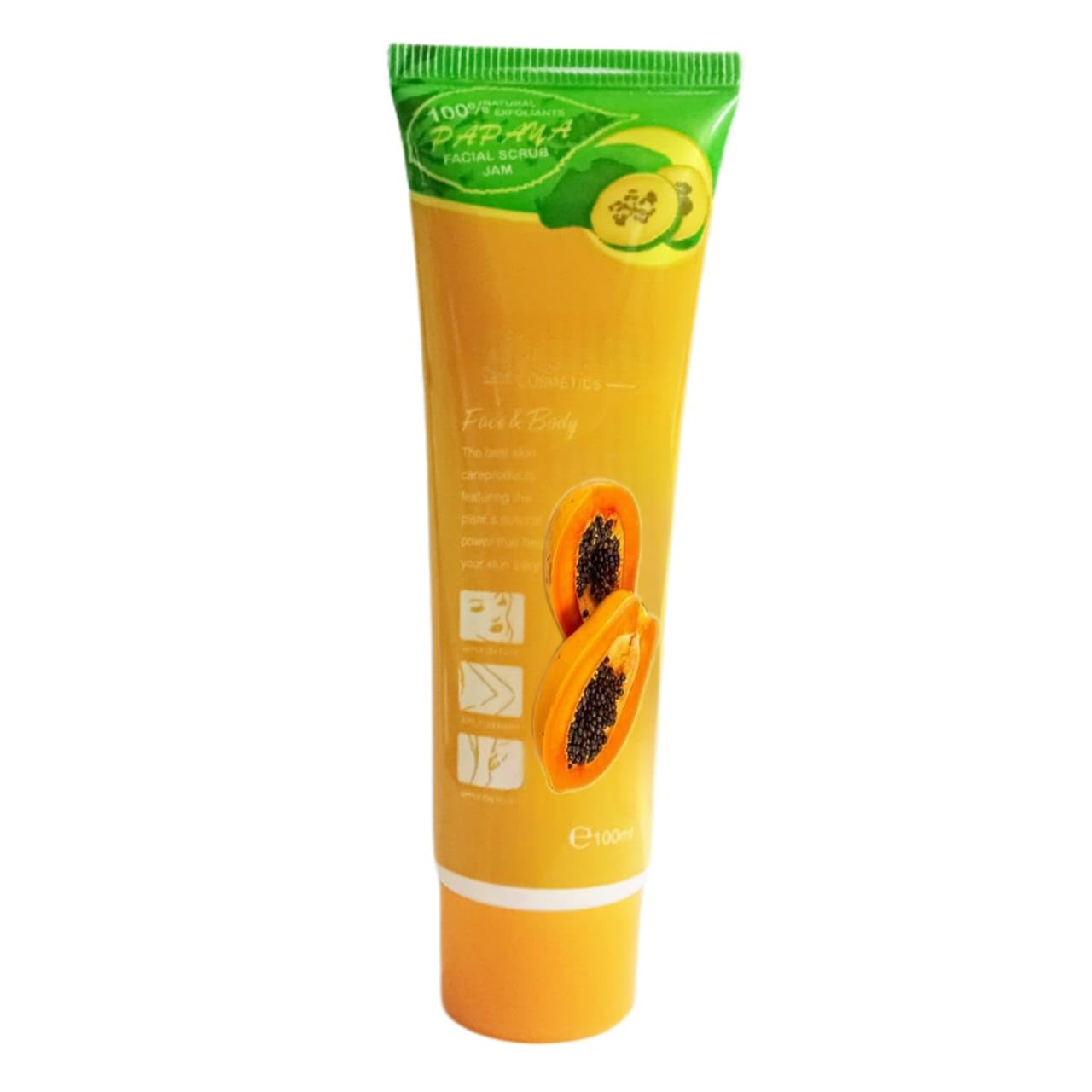 Facejewel Papaya Scrub Gel - Exfoliating Dead Skin Cleanser for Face & Body, Pack of 4 | Gentle Exfoliation for Smooth Skin, Perfect for Daily Skincare Routine