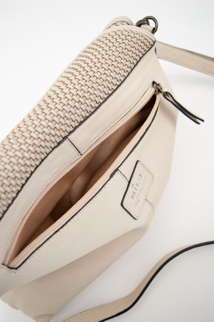 Premium Genuine Leather Handbag 072 in Ivory - Elegant Women's Purse for Work, Travel & Everyday Use