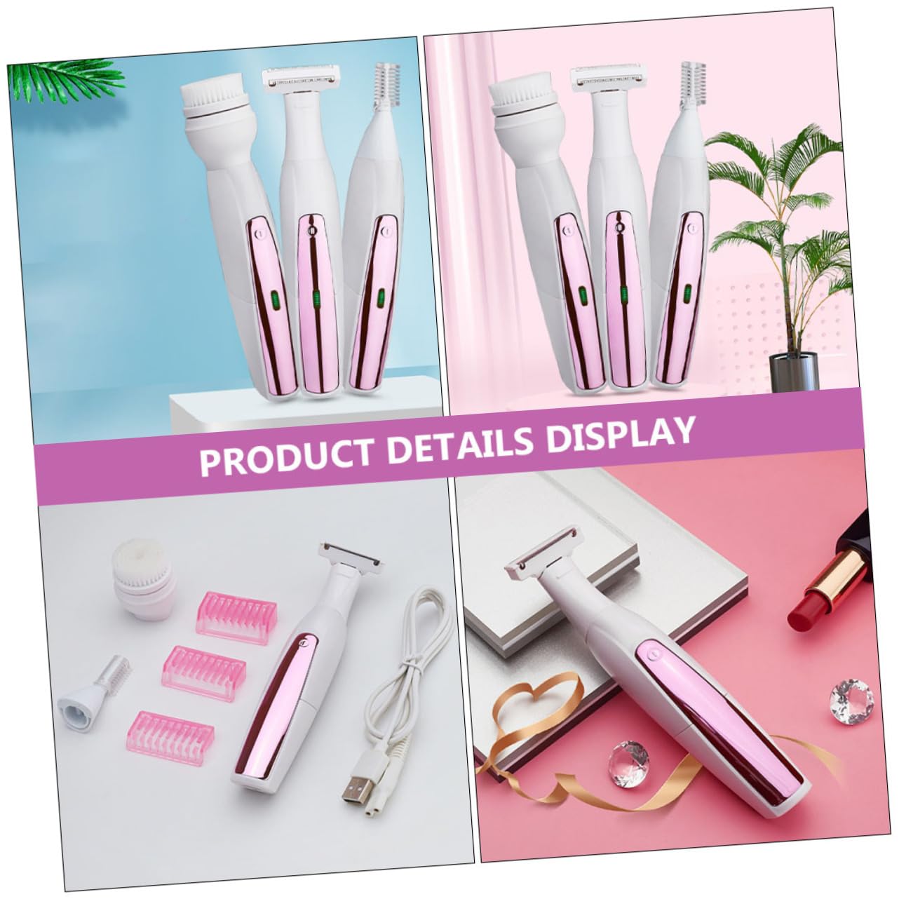 FOMIYES Rechargeable Electric Razor for Women - Face, Bikini, Underarm & Body Hair Trimmer - Painless Hair Removal for Smooth Skin - Perfect for Travel, Gym & Daily Grooming