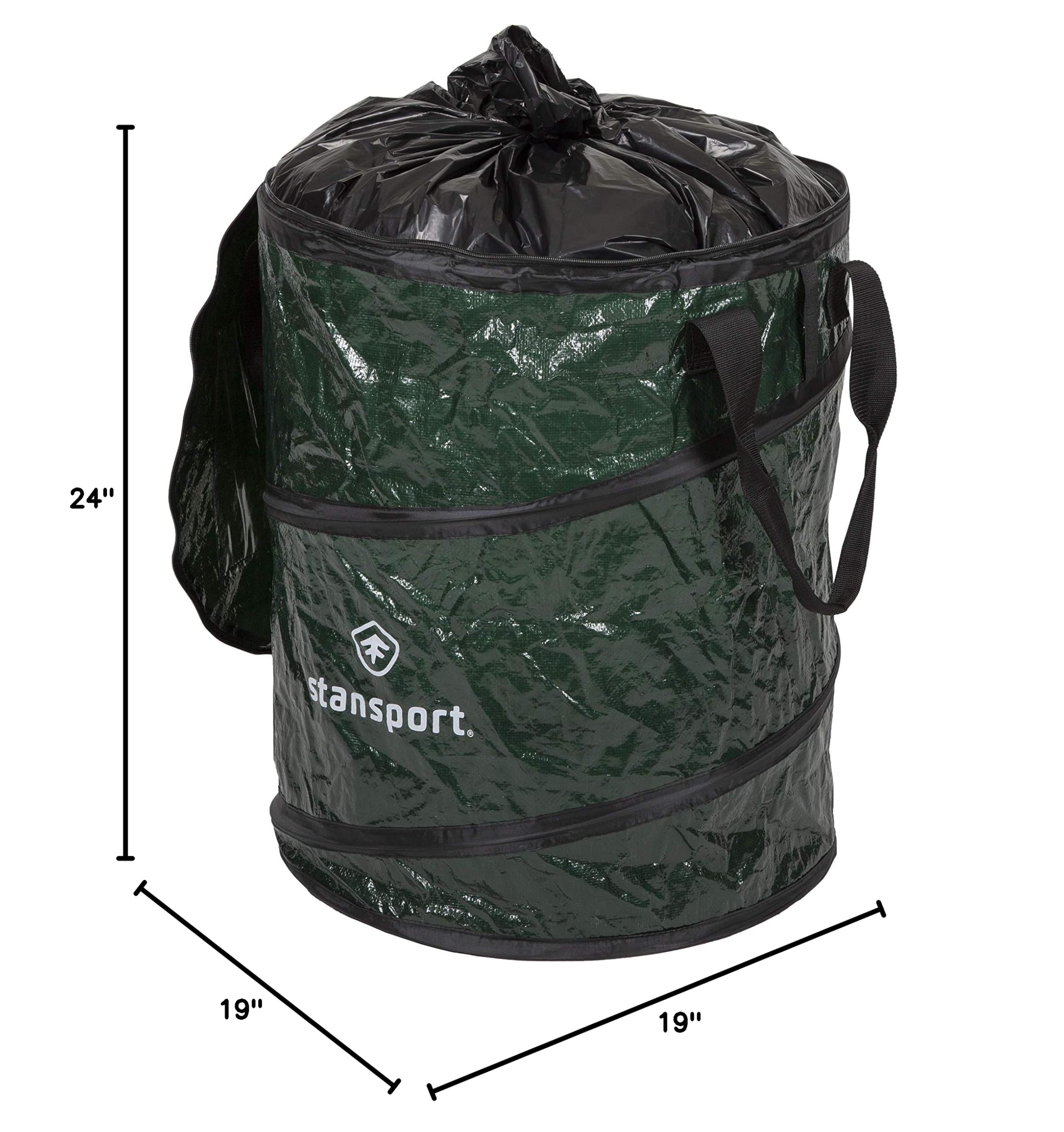 Stansport Collapsible Campsite Carry-All & Trash Can - Portable Outdoor Gear for Camping, Picnics, Hiking & Beach Trips