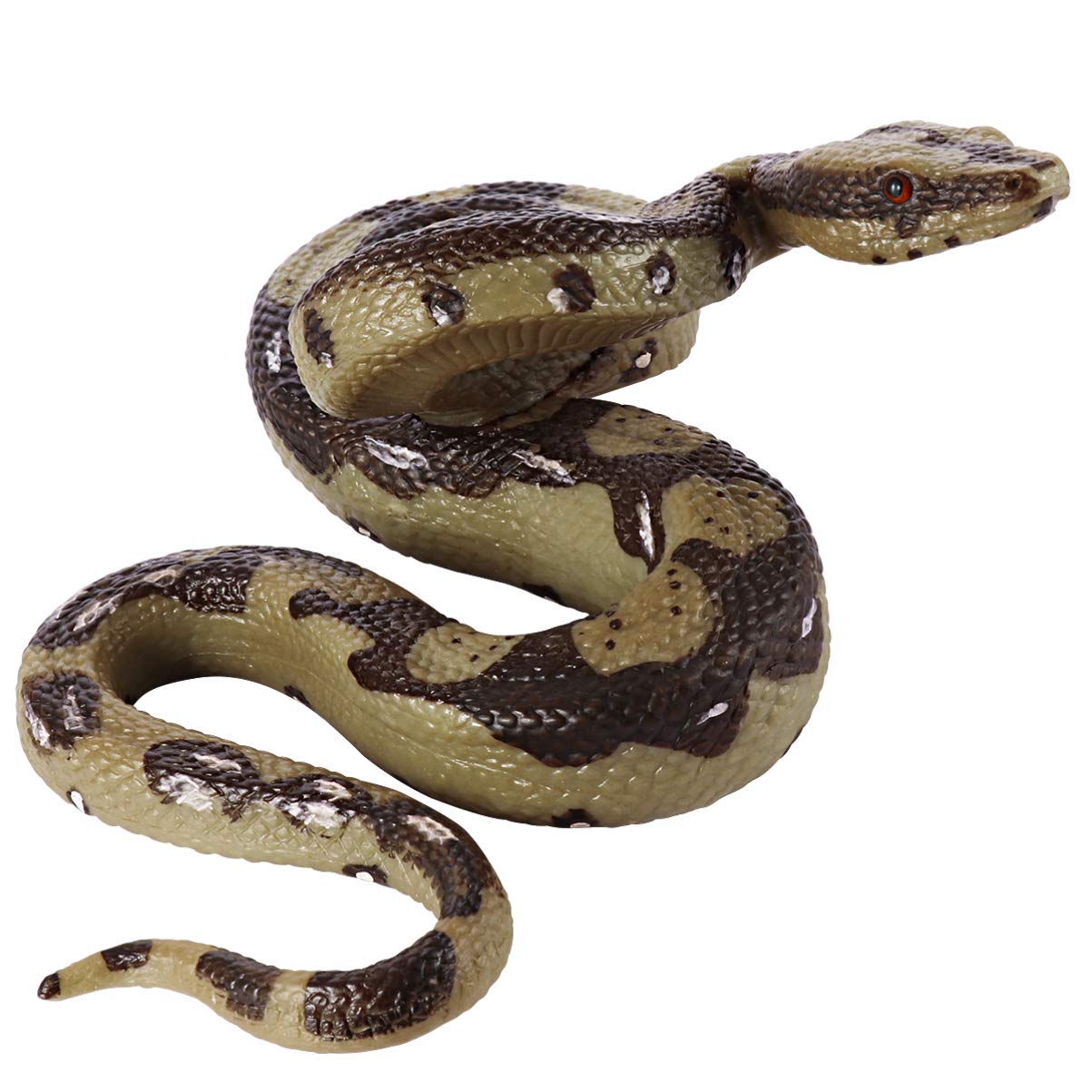 NUOBESTY Realistic Python Snake Toy - Lifelike Fake Snake Prank for Halloween, Pranks & Scares - Perfect for Tricking Friends, Party Decor & Spooky Props
