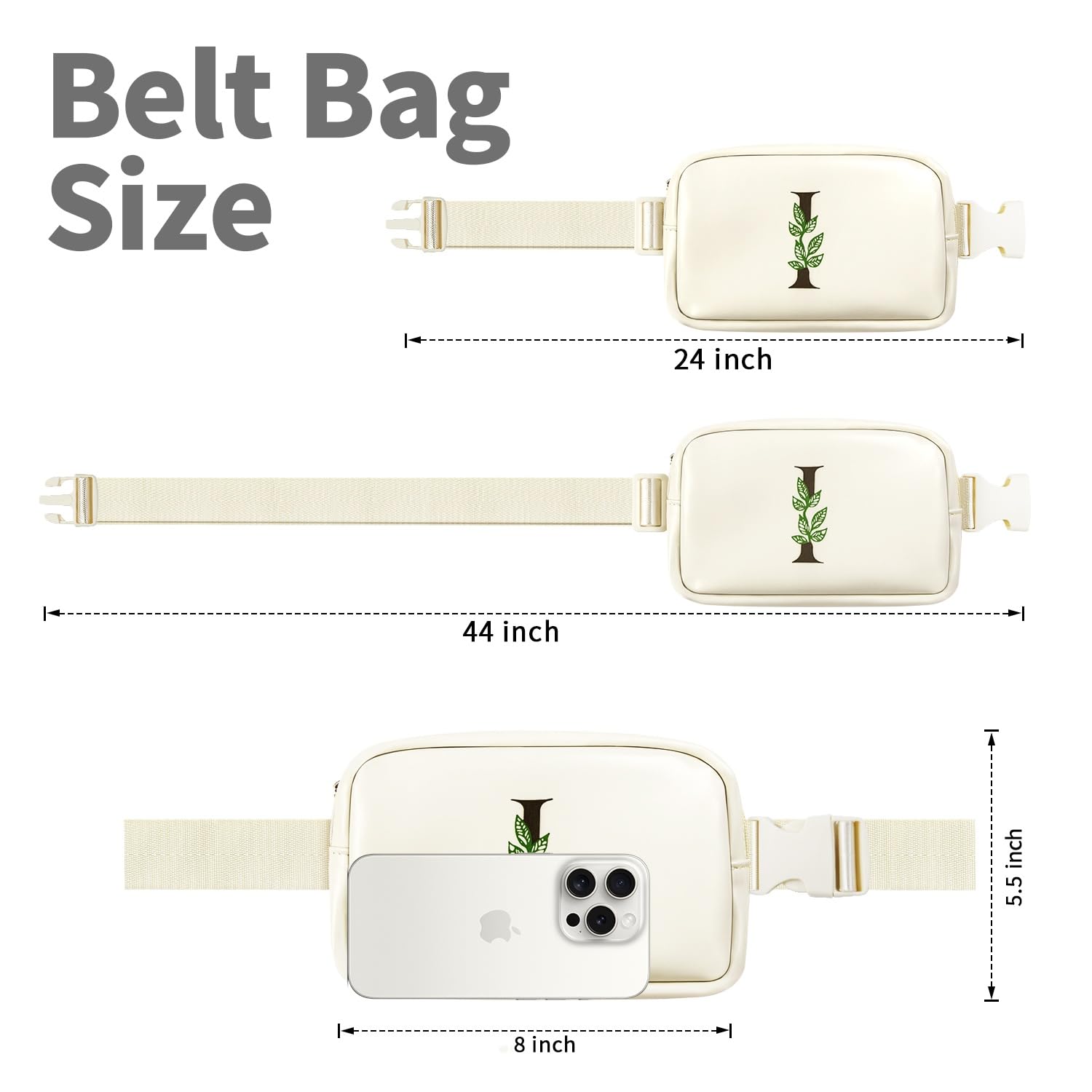 Personalized Initial Letter Belt Bag for Women - Trendy Fanny Pack with Custom Monogram - Perfect Birthday & Christmas Gift for Her - Ideal for Travel, Gym, and Everyday Use