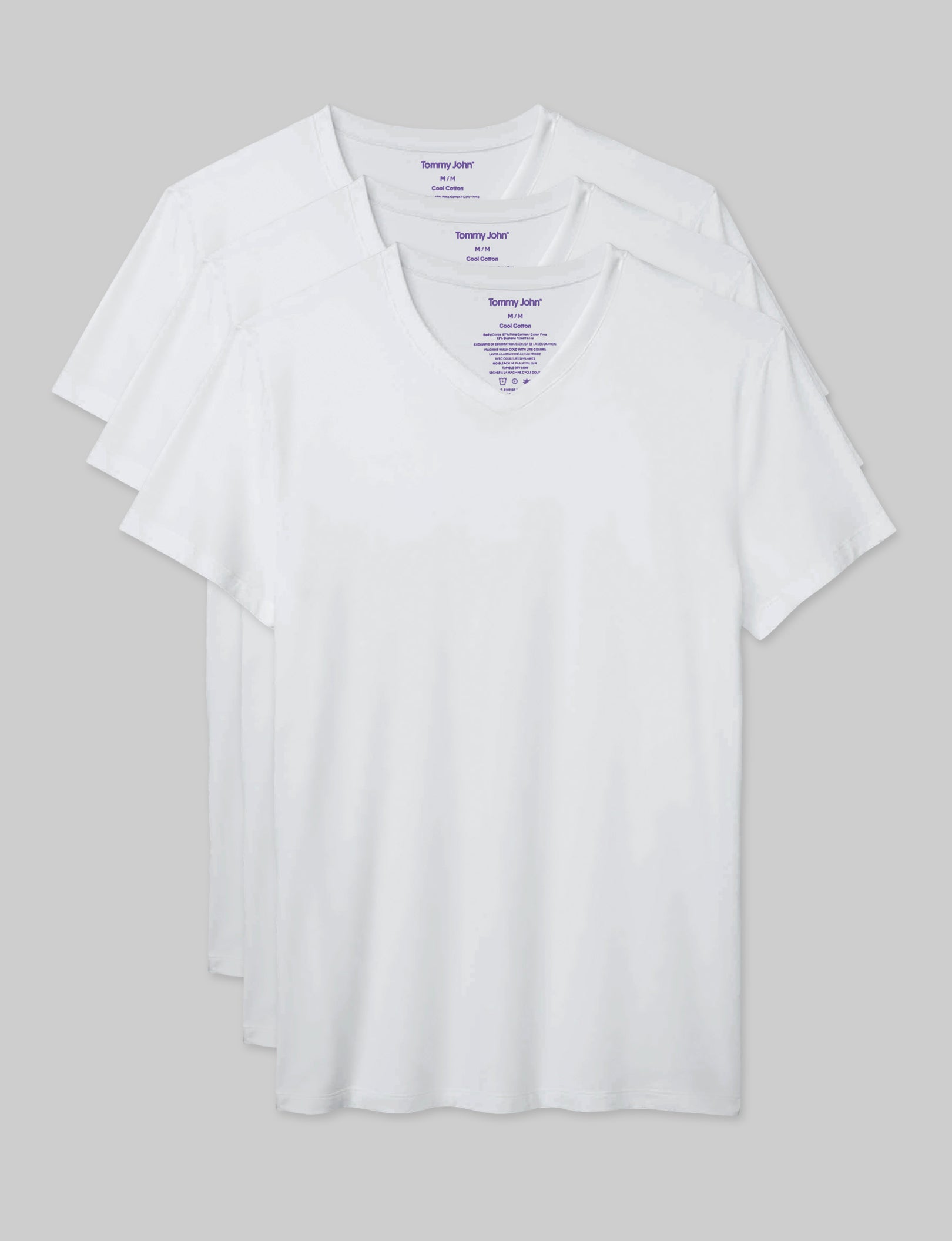 Cool Cotton High V Neck Modern Fit Undershirt (3 Pack) - Breathable Comfort for Everyday Wear, Layering & Business Attire - Premium Men's Undershirts for Work, Casual & Formal Occasions