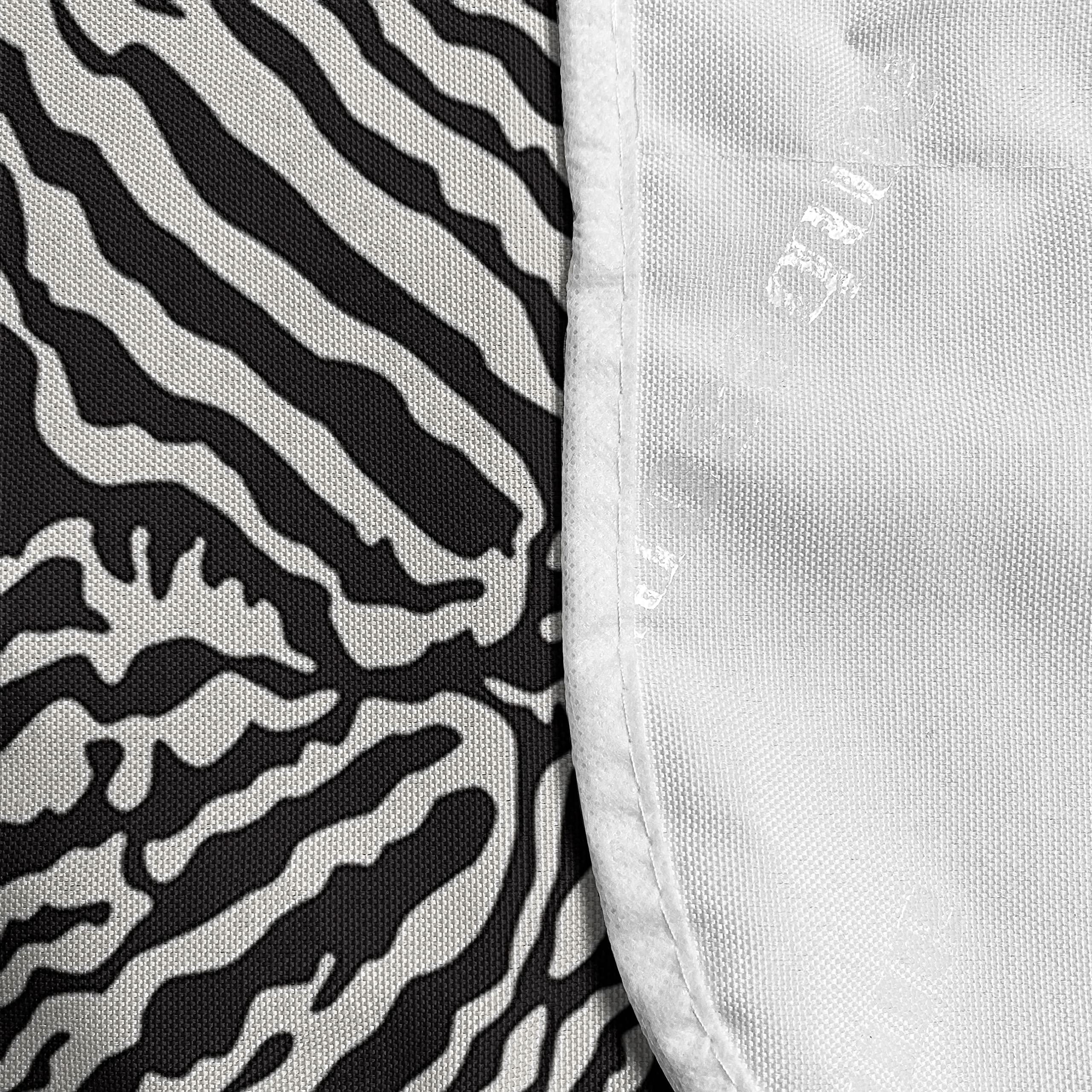 Ambesonne Zebra Print Microwave Cover - Waterproof Kitchen Organizer with Pockets, 36x12 Inches, Charcoal Grey & Off White - Perfect for Modern Kitchens & Home Decor