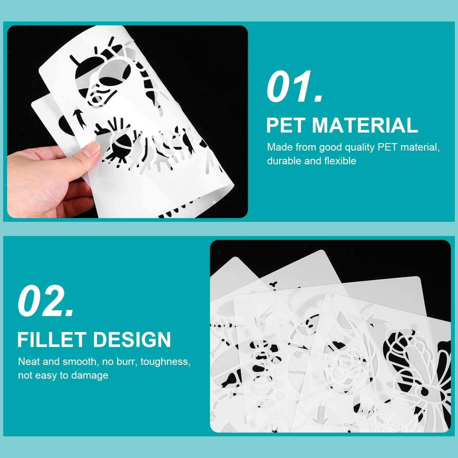 EXCEART 4 Sheets Animal Life Cycle Stencils for Kids - Educational Pet Supplies & Learning Tools - Perfect for Homeschooling, Classroom Activities & DIY Crafts