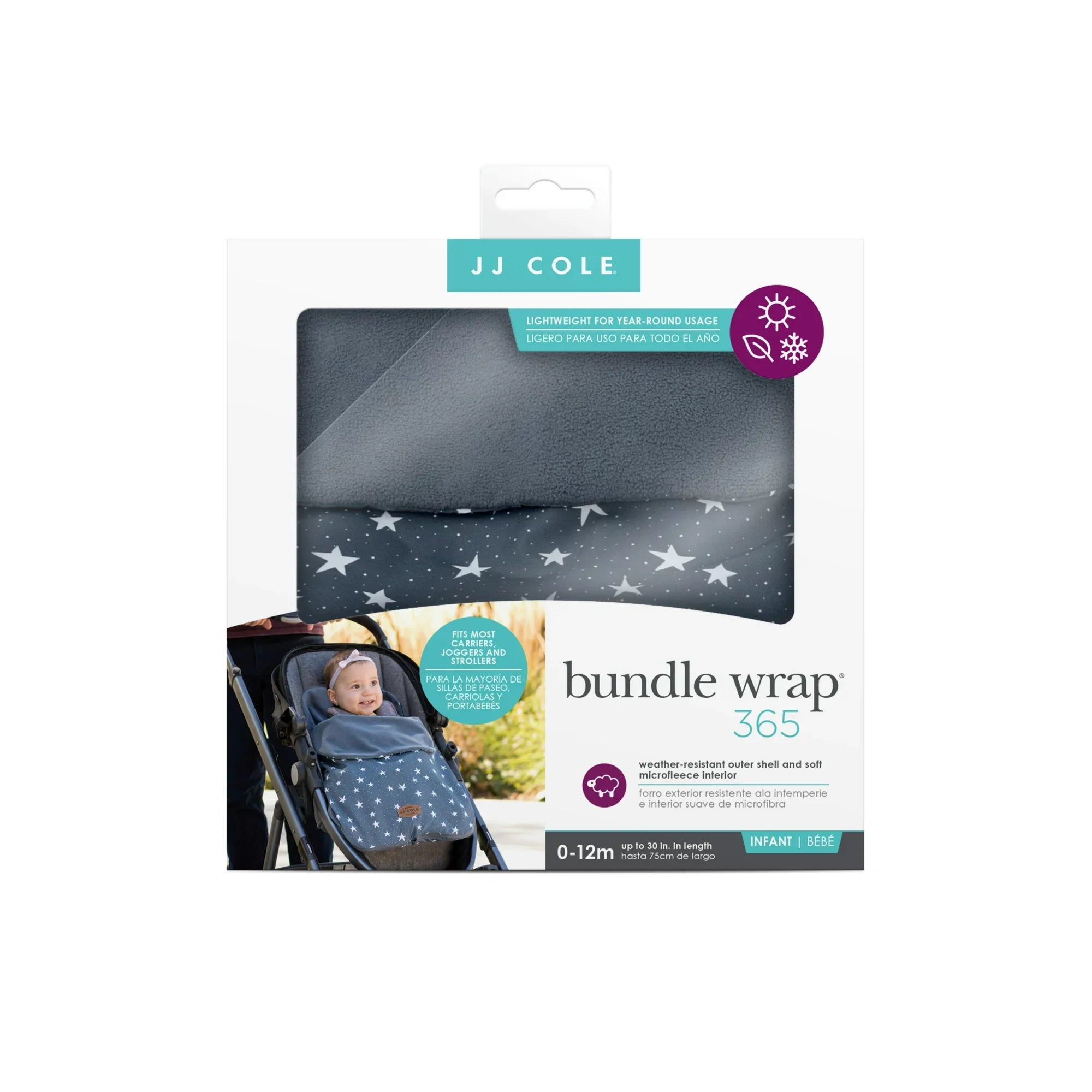JJ Cole Bundle Wrap 365 - Premium Baby Car Seat & Stroller Blanket - Soft & Warm Infant Wrap for Winter, Travel & Outdoor Adventures