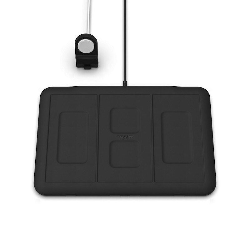Mophie 4-in-1 Wireless Charging Station 10W Fast Charge - Black | Wireless Charger for iPhone, Android, AirPods & Apple Watch | Perfect for Home, Office & Nightstand