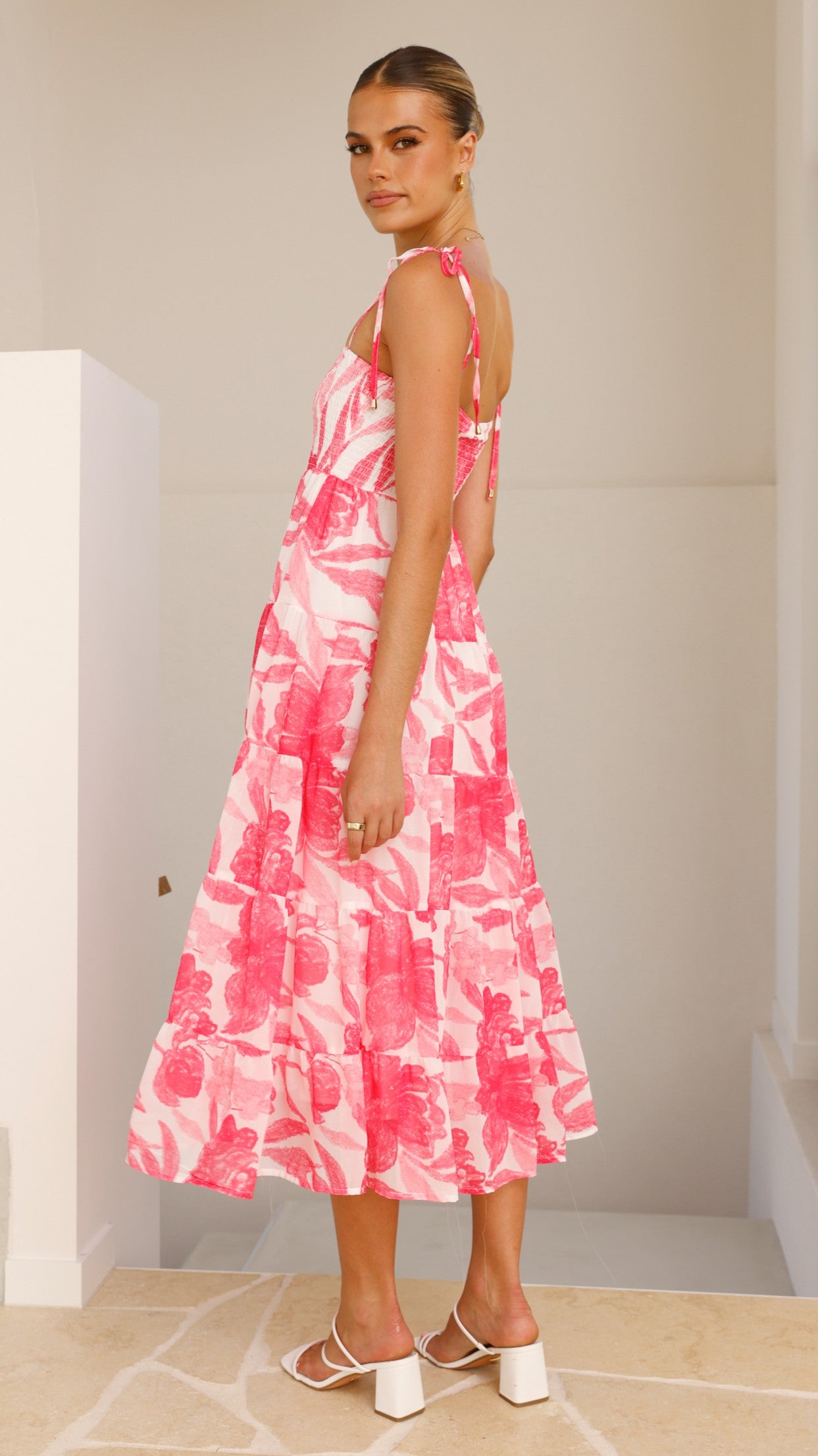 Gwynne Maxi Dress - Floral Pink Print Summer Dress for Women | Beach, Party & Casual Wear