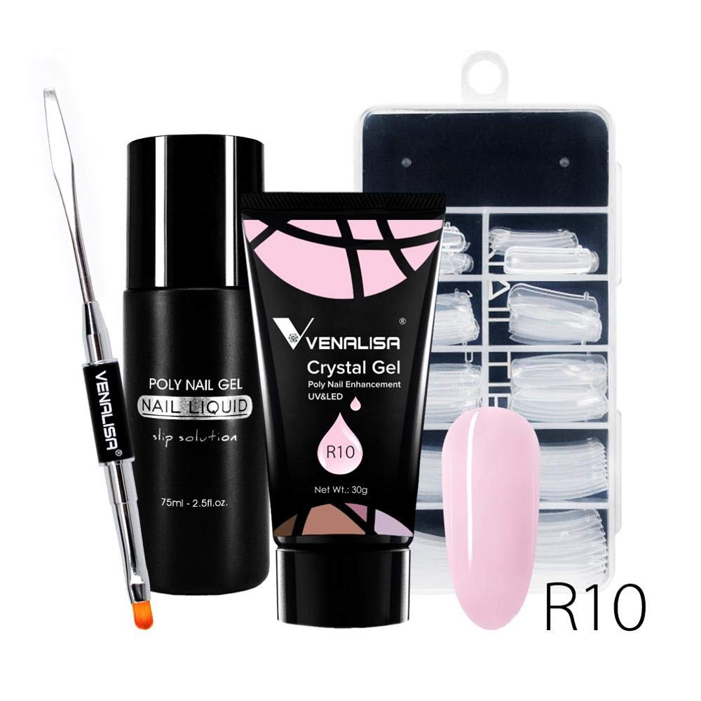 VENALISA R10 30ml Poly Extension Gel - Professional Nail Builder Gel for Strong Nail Enhancements & Extensions | Includes Slip Solution, Mold & Application Tools | Perfect for Salon & DIY Nail Art