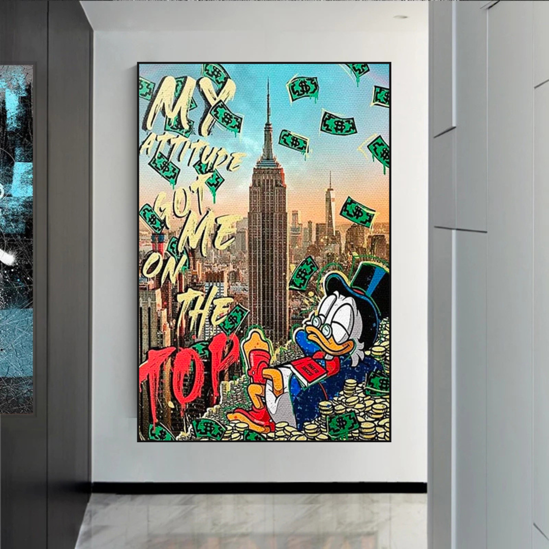 Uncle Scrooge McDuck Canvas Wall Art - Disney Duck Cartoon Painting - Perfect for Bedroom, Living Room & Office Decor