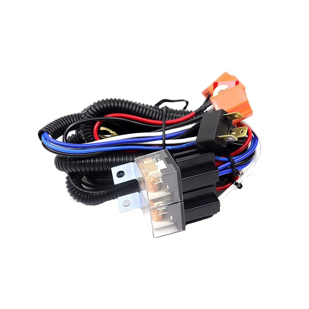 12V Easy Install Truck Headlight Relay Harness Kit - Durable Waterproof Split Charge with Fuse Protection (Orange) | Perfect for Off-Roading, Night Driving & Vehicle Safety Upgrades
