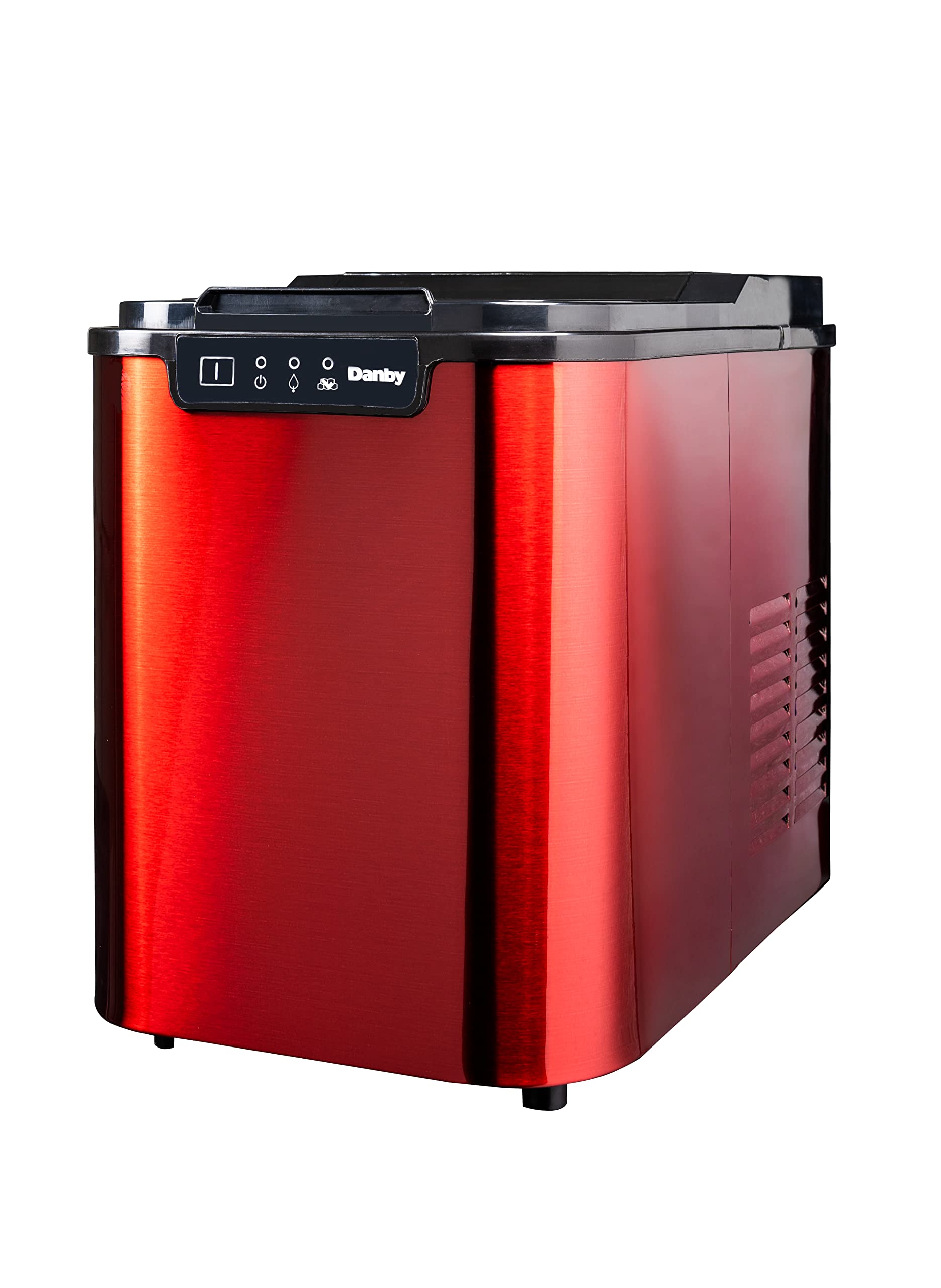 Danby DIM2500RDB 25 lbs/24Hrs Countertop Ice Maker with Electronic Controls, LED Display & Self-Clean Function - Compact Red Ice Machine for Home, Office, Party & RV Use (Holds 2 lbs of Ice)