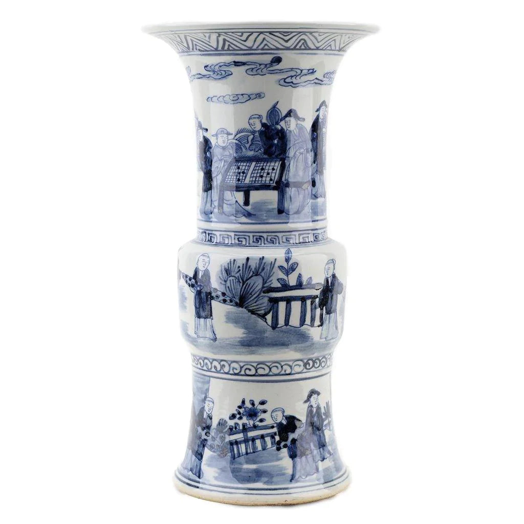 Blue and White Classic Porcelain Vase - Handcrafted Chinese Ceramic Home Decor for Living Room, Dining Table & Wedding Centerpiece