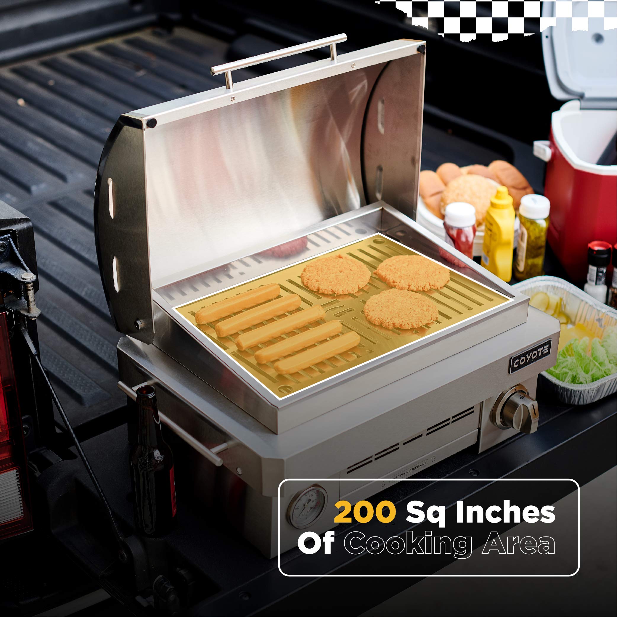 **COYOTE OUTDOOR 25-Inch Portable Propane Gas Grill with Ceramic Heat Control Grid – Compact & Lightweight Camping Grill for Tailgating, Backyard, RV & Beach – Perfect for Outdoor Cooking, Picnics, Family Gatherings – Ideal for Camping, BBQ Parties, RV Trips & Beach Picnics – Great for Grilling Burgers, Steaks, Veggies & Seafood at Home or On-The-Go – Best for Backyard BBQs, Camping Trips, Beach Parties & RV Adventures**