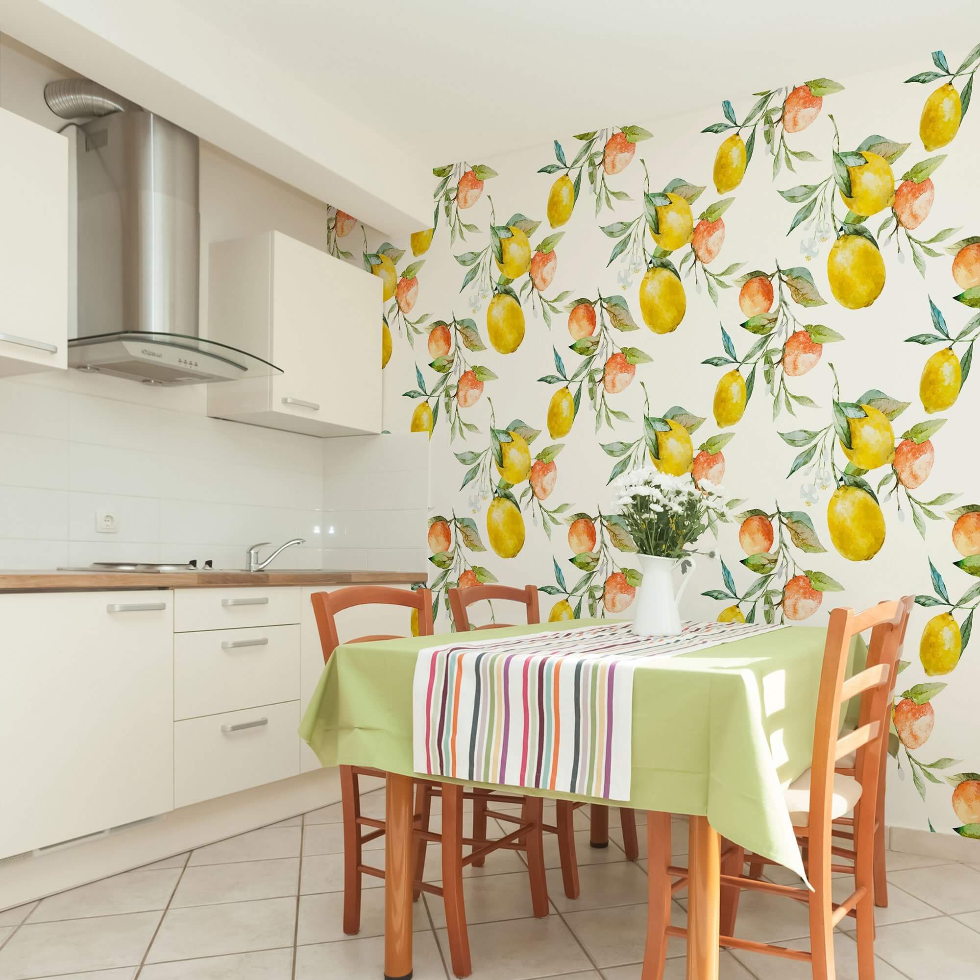 Yellow Vintage Tile Adhesive Peel and Stick Removable Wallpaper 5267 - Self-Adhesive Decorative Wall Covering for Kitchen Backsplash, Bathroom, and Home Decor