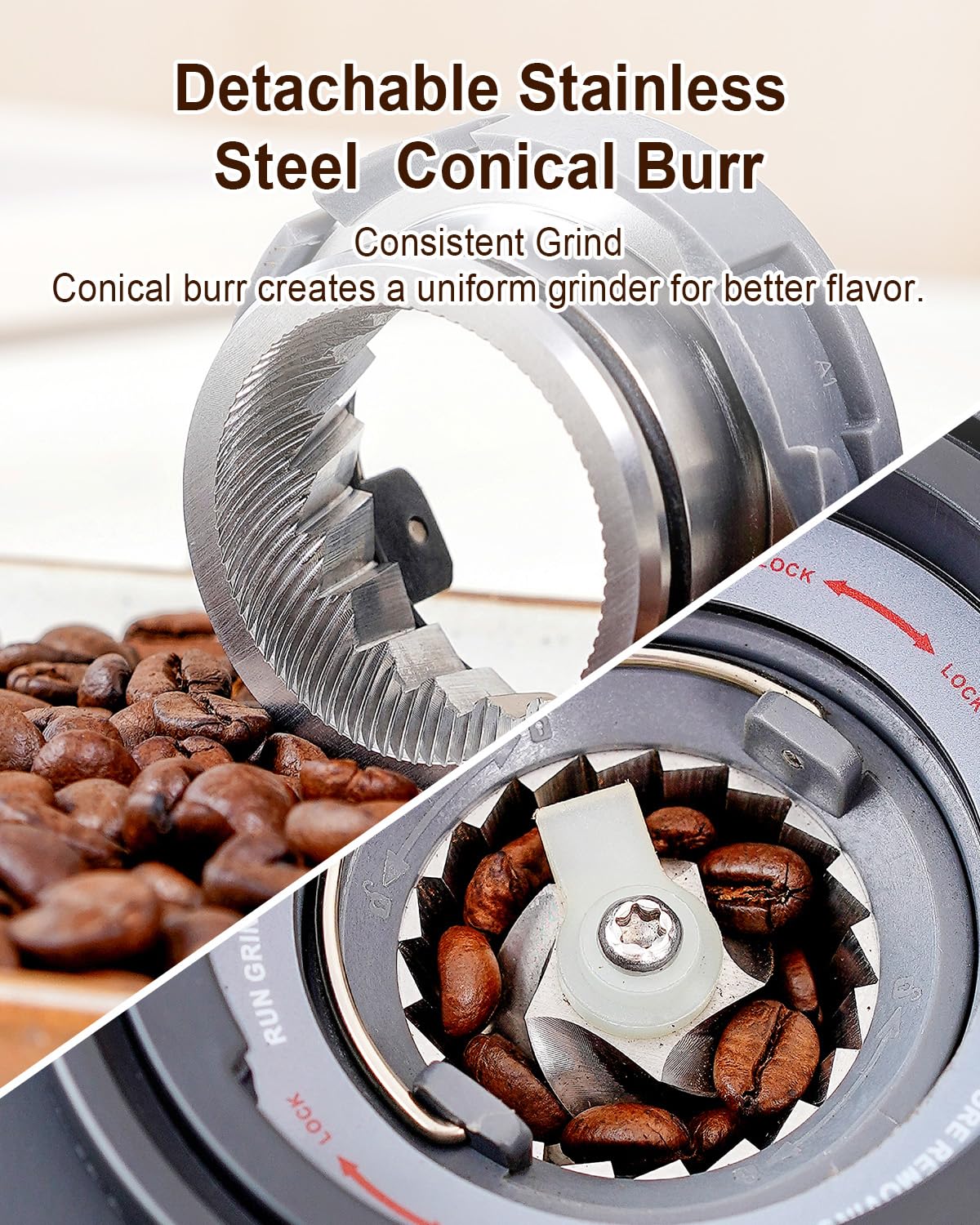 Premium Anti-Static Conical Burr Coffee Grinder & Automatic Nut Milk Maker - Electric, Quiet, Adjustable Coarseness - Perfect for Espresso, Cold Brew & Homemade Almond Milk (Green)