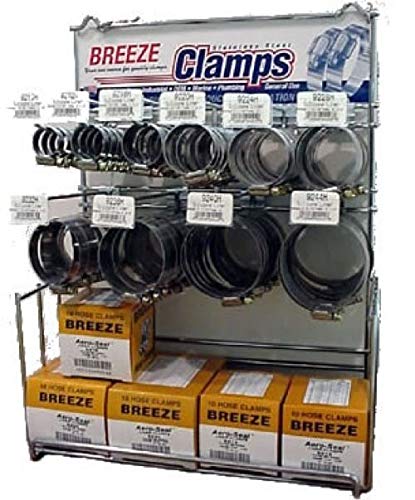 Stainless Steel Medium Hose Clamp Display Rack - Organizer for Auto Parts & Hardware Store (Hose Clamps Not Included) - Perfect for Retail Shelving, Workshop Organization & DIY Garage Storage