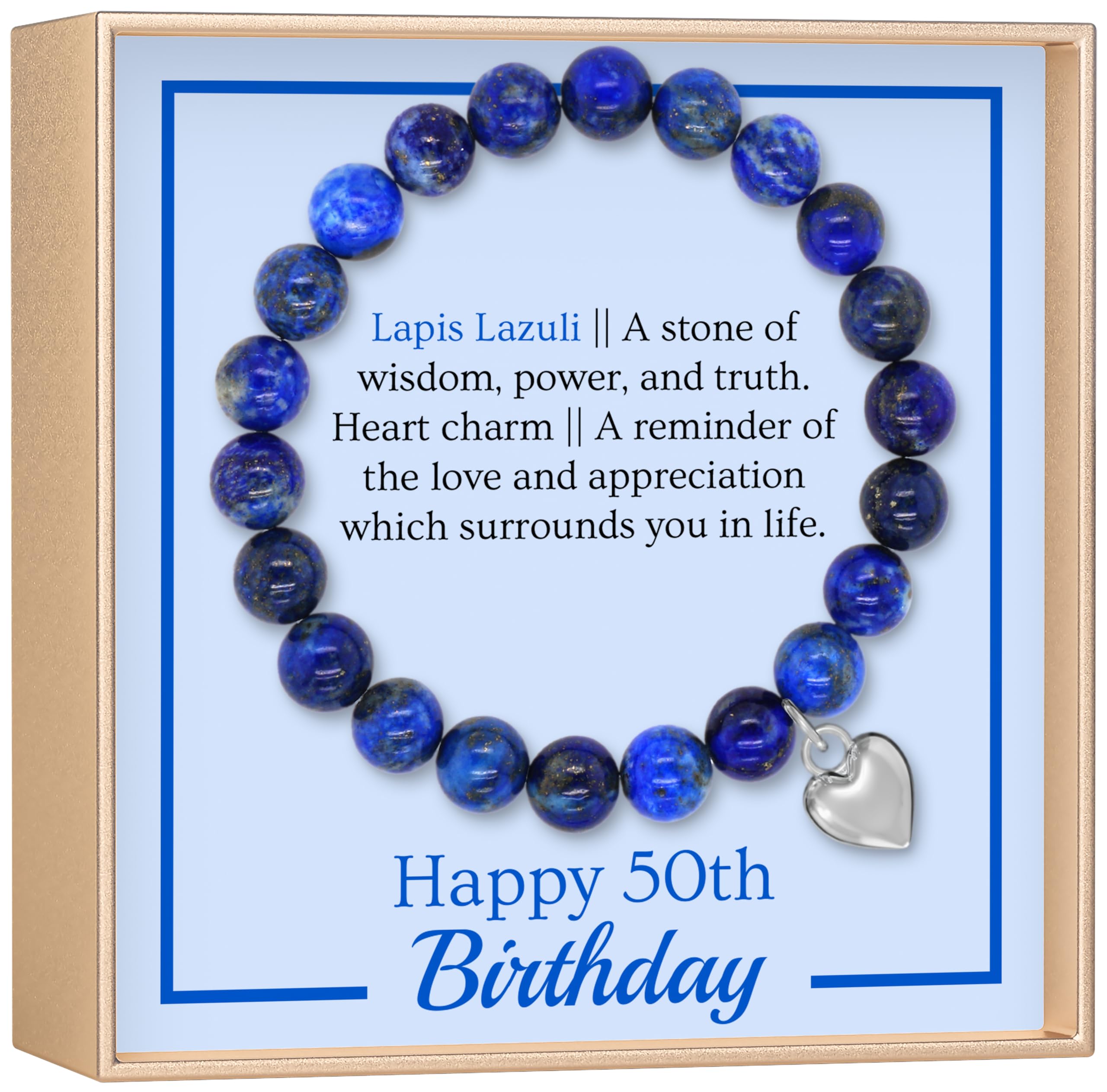 OLGAS GEMS 50th Birthday Bracelet for Women - Elegant Milestone Jewelry Gift with Meaningful Message Card - Thoughtful Present for Mom, Wife or Friend - Perfect for Birthday Celebrations, Anniversaries & Special Occasions