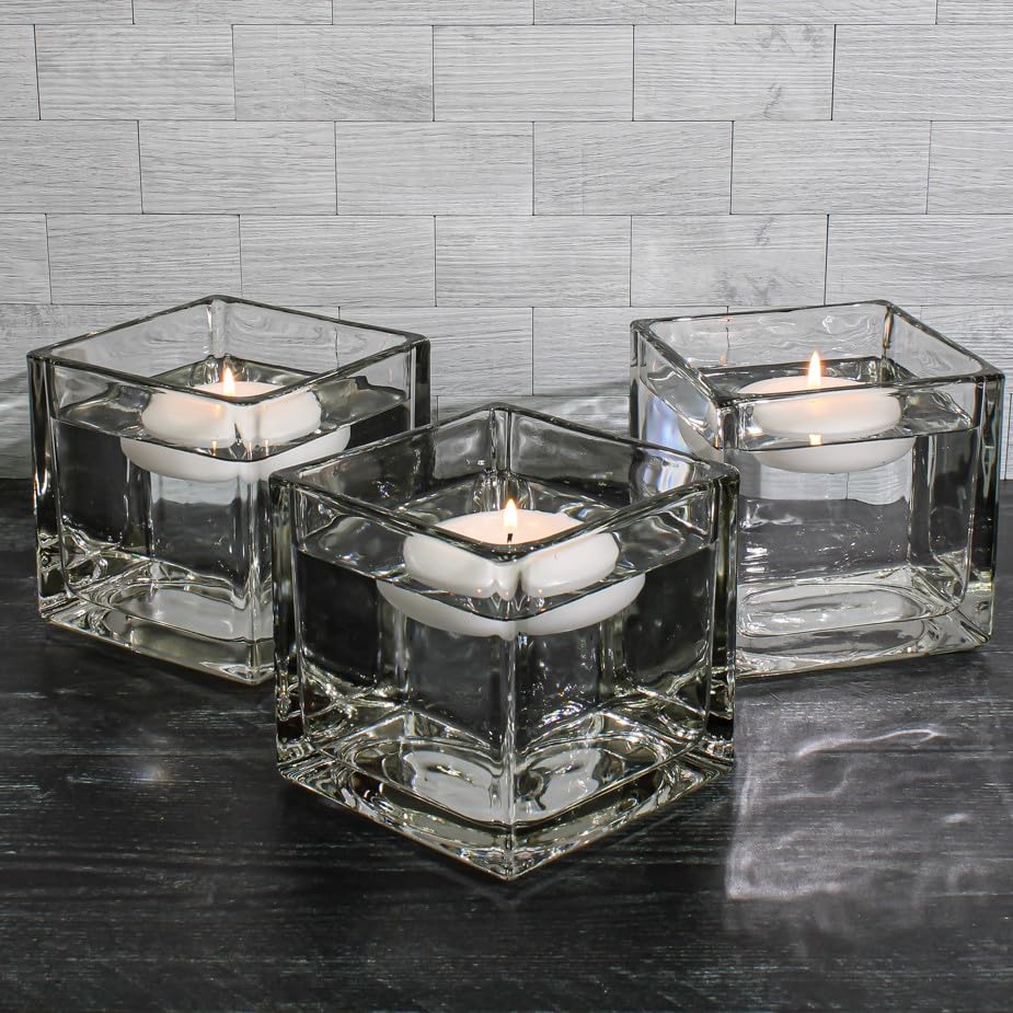 96 Pack White Floating Candles 3 Inch - Elegant Wedding Centerpiece Decor, Romantic Bath & Pool Party Lighting, Spa Relaxation Candles for Home and Outdoor Events
