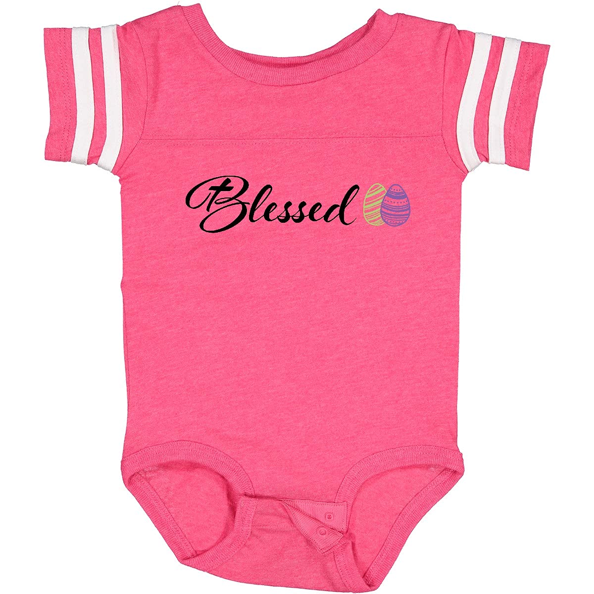 Easter Blessed with Green and Purple Eggs Baby Bodysuit - Cute Easter Outfit for Infants & Toddlers - Perfect for Easter Photos, Family Gatherings & Spring Celebrations
