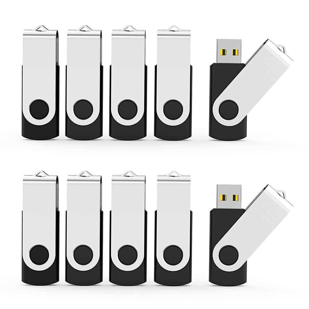 Aiibe 16GB USB 2.0 Flash Drive 20 Pack - Bulk Thumb Drives for Data Storage, File Transfer, Backup - Perfect for School, Office, Business, Events & Promotions (16GB, Black)