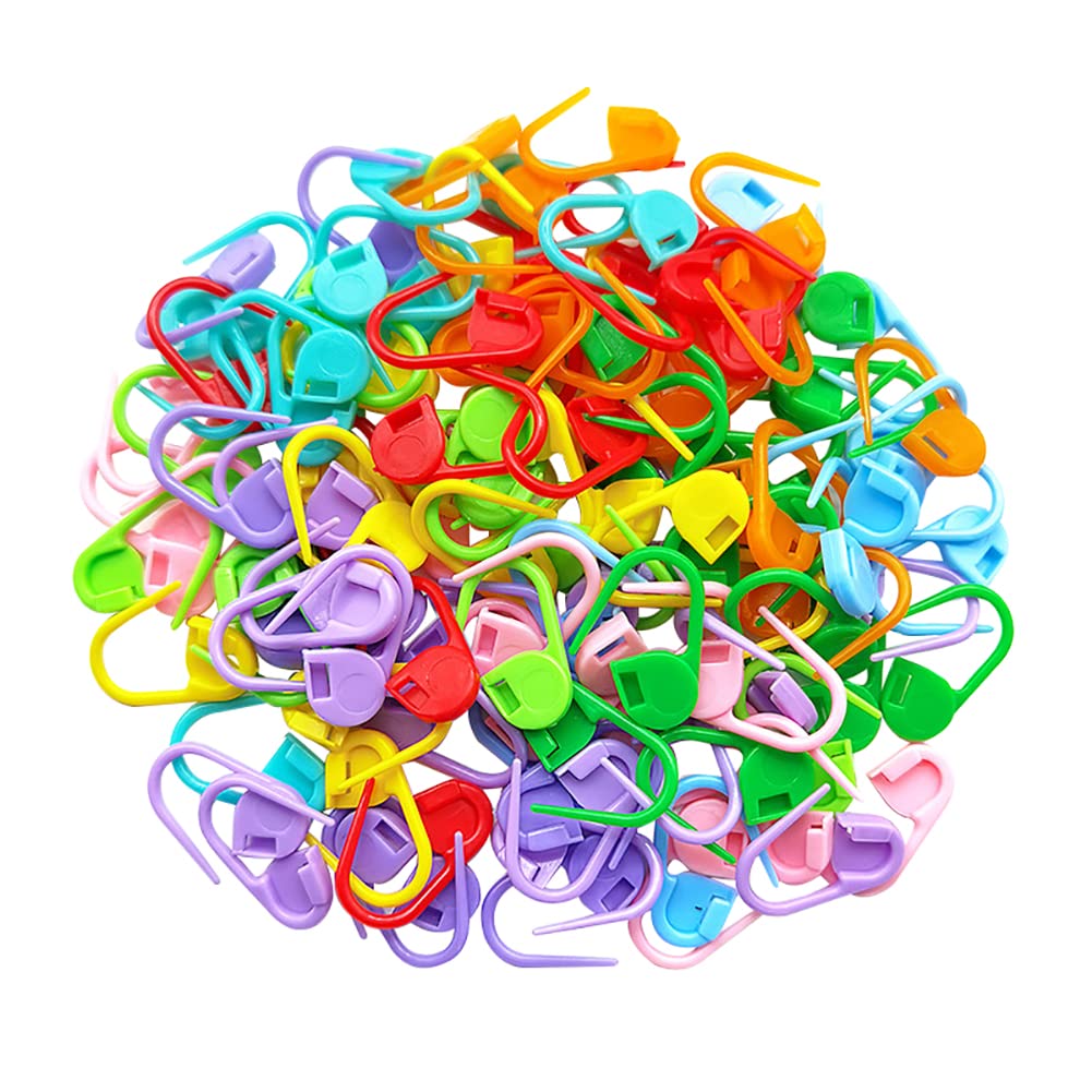 1000 Pcs Colorful Knitting Markers & Crochet Clips - Plastic Locking Stitch Markers with Safety Pin Design - Great for Weaving, Sewing & Craft Projects - Perfect for Counting Stitches in Knitting, Crochet & DIY Yarn Crafts