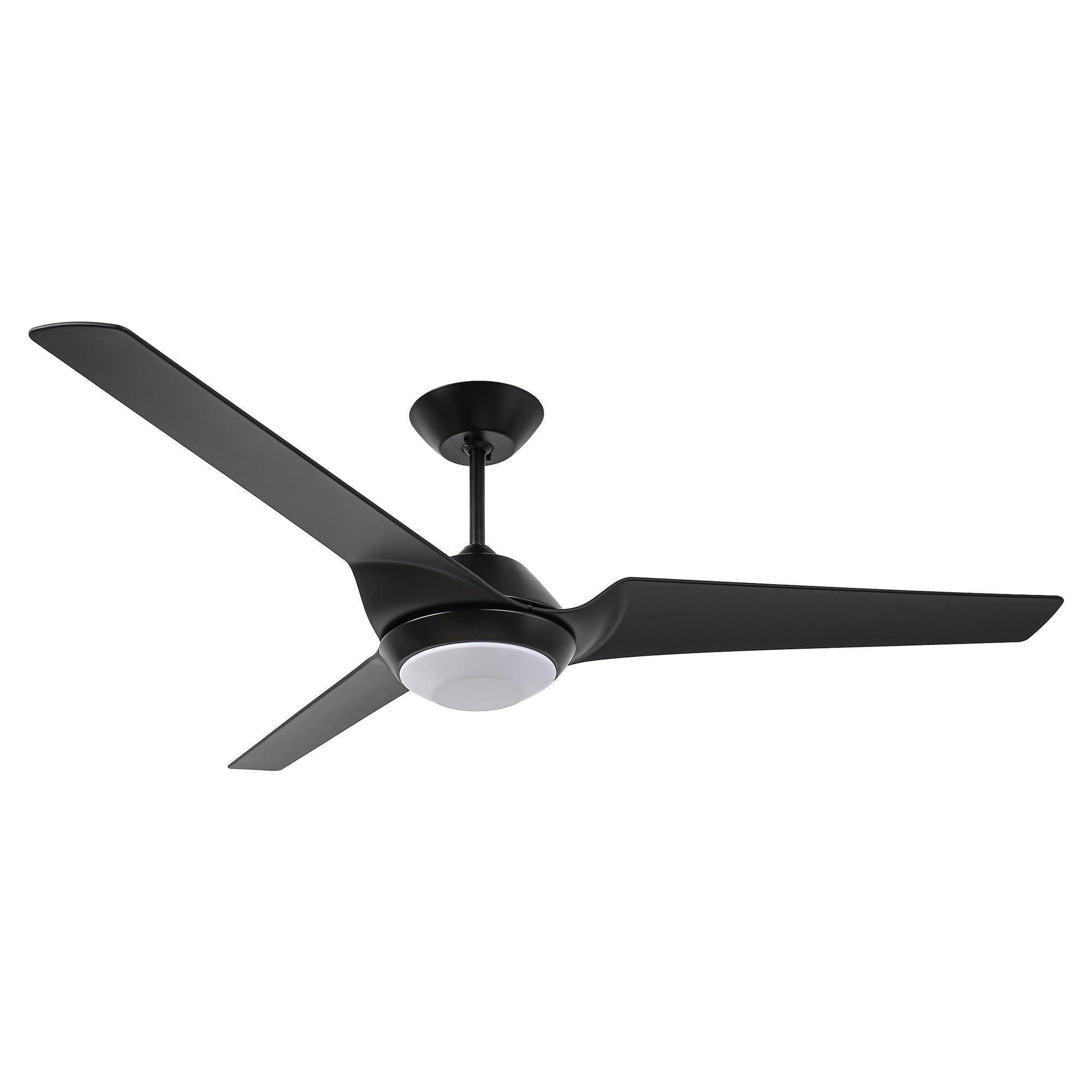 60 DC Motor 3 Blade Wall Mount Ceiling Fan with LED Light - Energy Efficient Quiet Operation for Bedroom, Living Room & Office