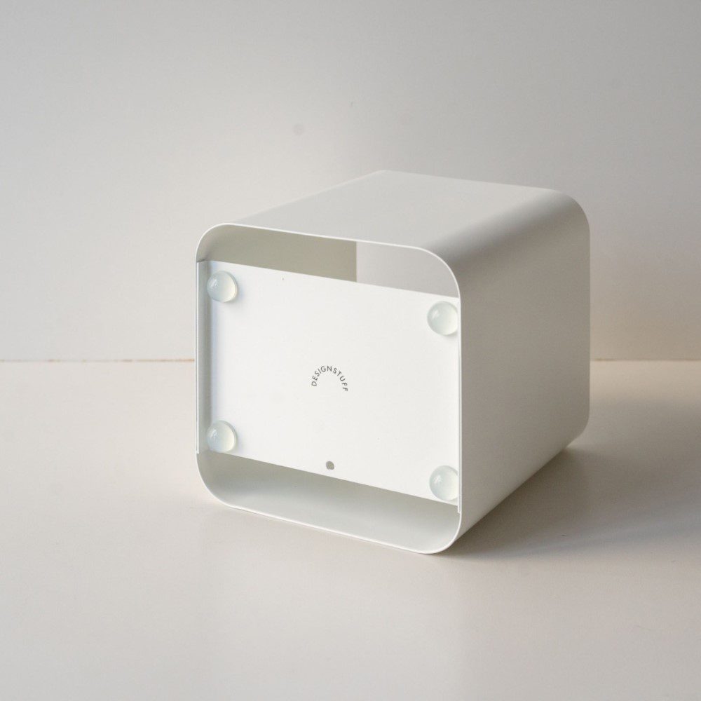 Square Tissue Box with Metal Lid - White & White | Modern Home Decor for Living Room, Bathroom & Office | Stylish & Functional Tissue Holder